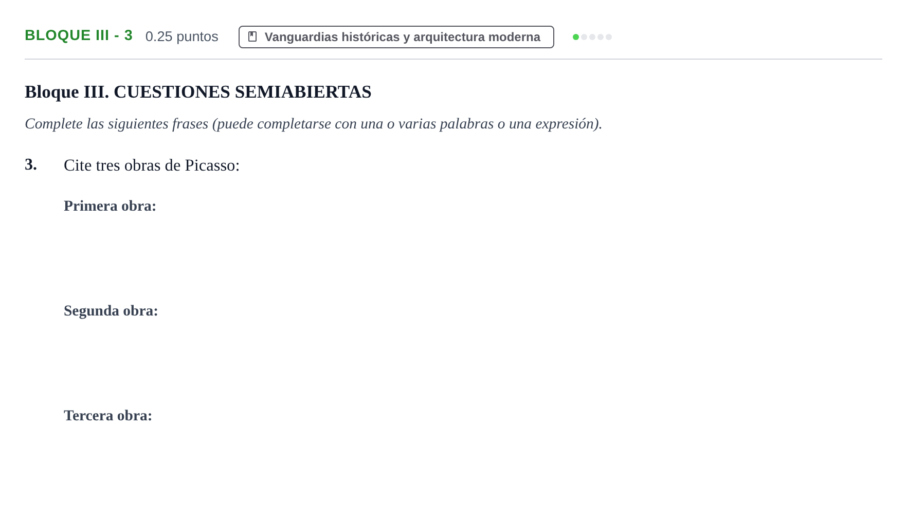 Enunciado: Bloque III - 3 · Fundamentos Artísticos PAU Murcia Extraordinaria 2022