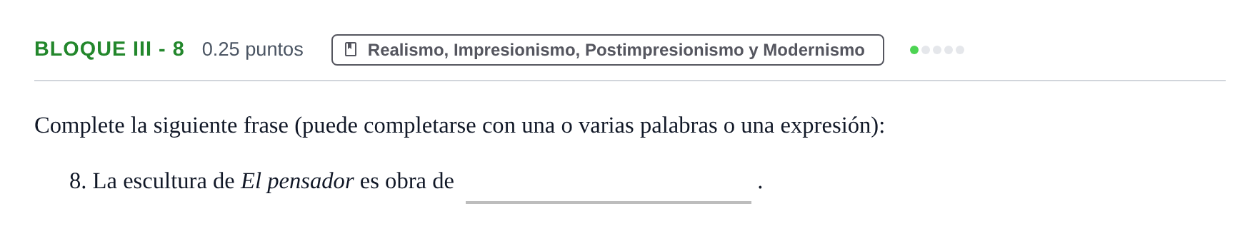 Enunciado: Bloque III - 8 · Fundamentos Artísticos PAU Murcia Extraordinaria 2022