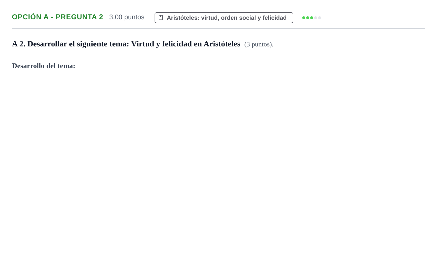 Enunciado: Opción A - Pregunta 2 · Historia de la Filosofía PAU Murcia Extraordinaria 2022