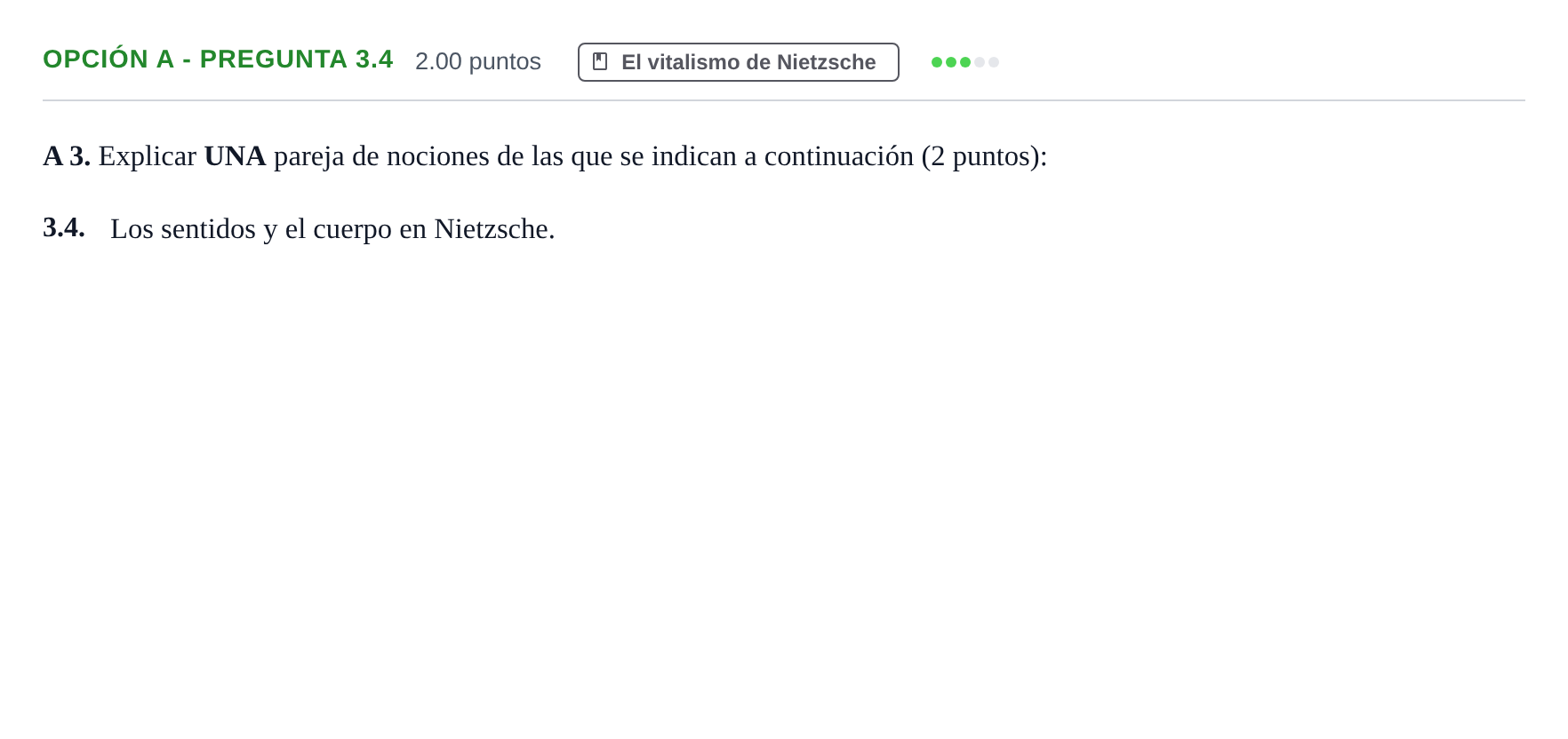 Enunciado: Opción A - Pregunta 3.4 · Historia de la Filosofía PAU Murcia Extraordinaria 2022