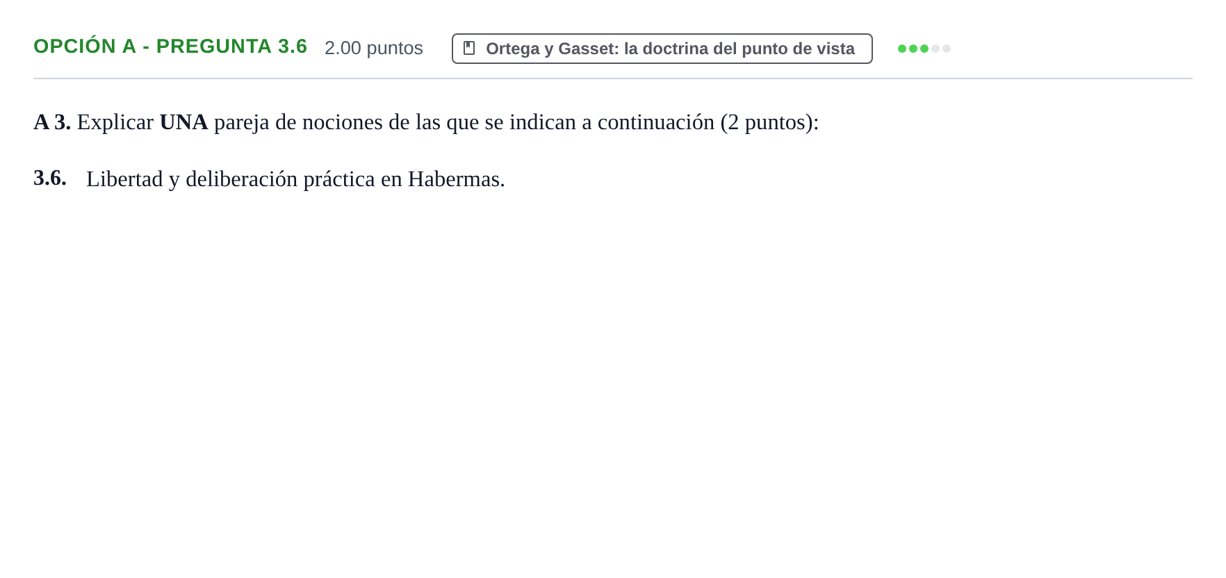 Enunciado: Opción A - Pregunta 3.6 · Historia de la Filosofía PAU Murcia Extraordinaria 2022