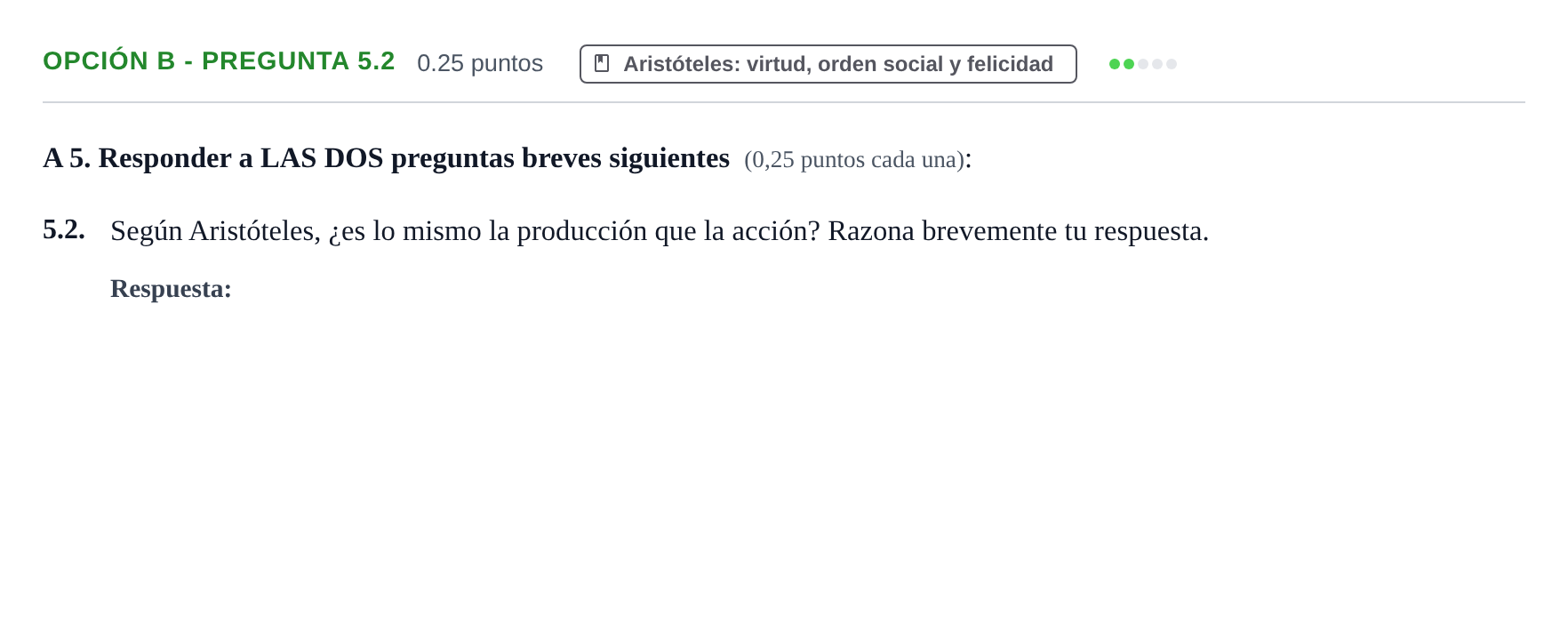 Enunciado: Opción B - Pregunta 5.2 · Historia de la Filosofía PAU Murcia Extraordinaria 2022
