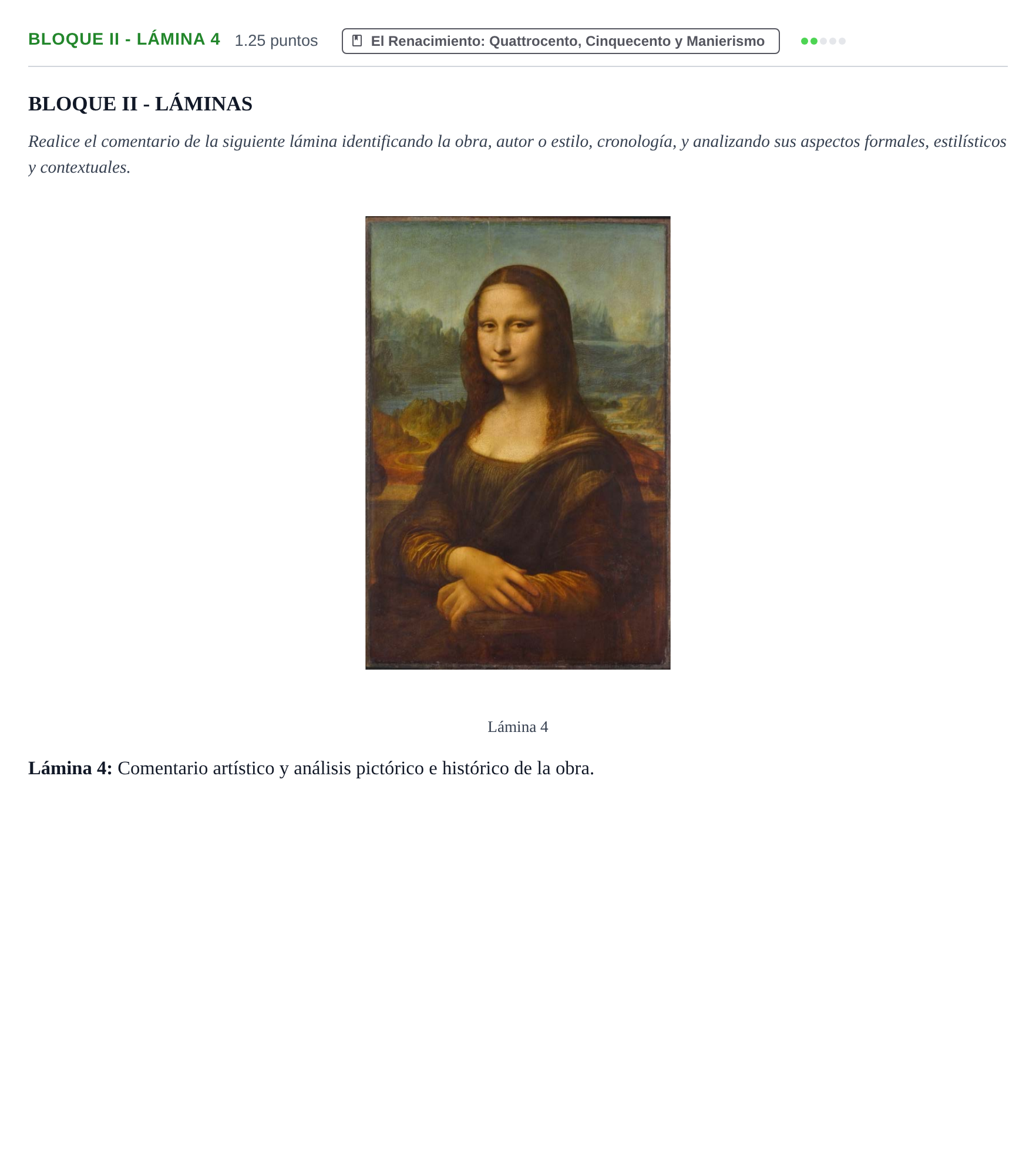 Enunciado: Bloque II - Lámina 4 · Historia del Arte PAU Murcia Extraordinaria 2022