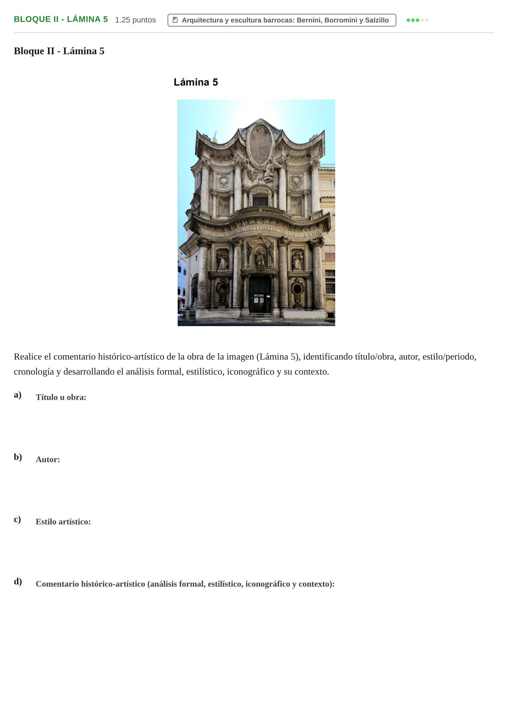 Enunciado: Bloque II - Lámina 5 · Historia del Arte PAU Murcia Extraordinaria 2022