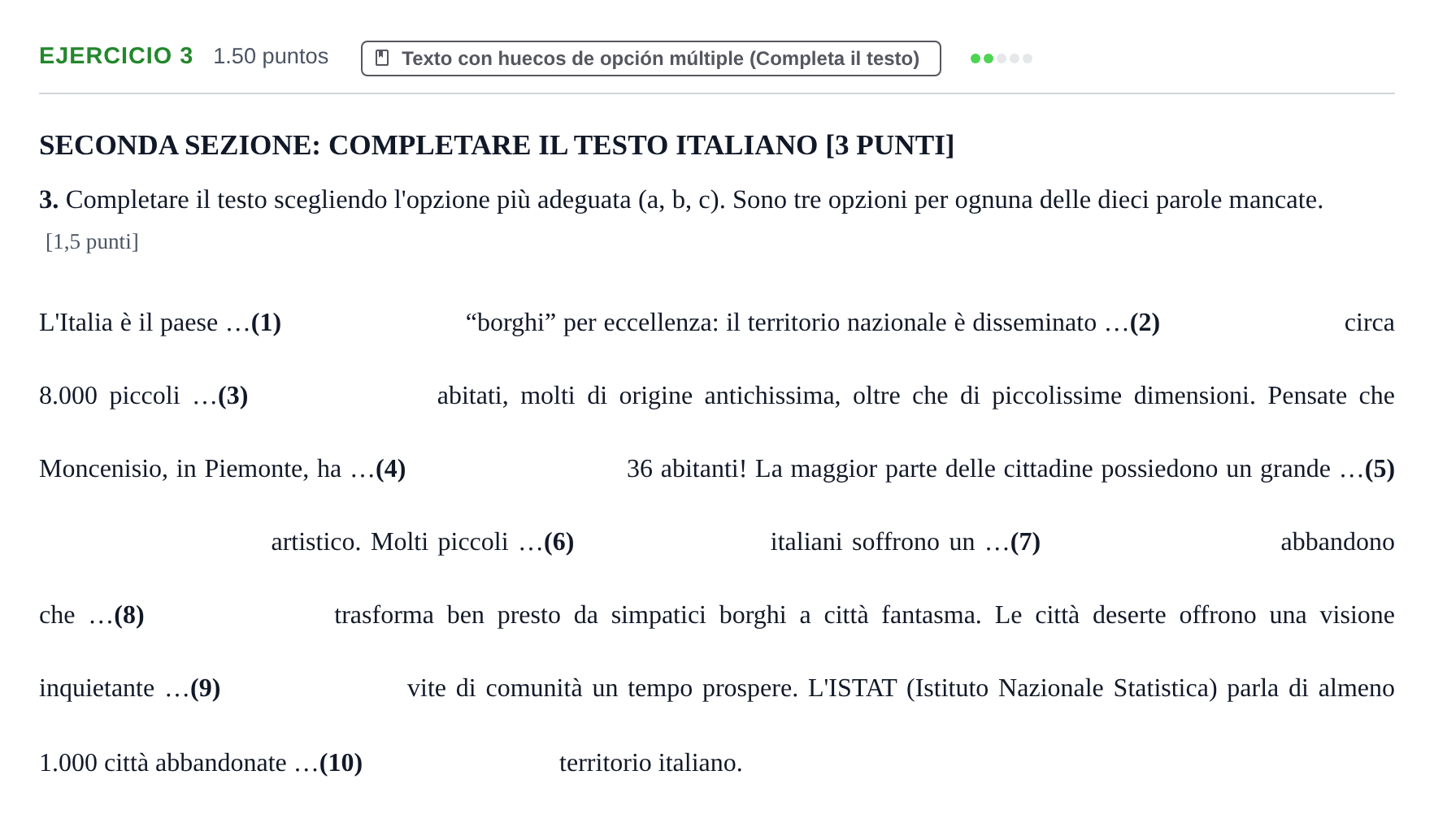 Enunciado: Problema 3 · Italiano PAU Murcia Extraordinaria 2022
