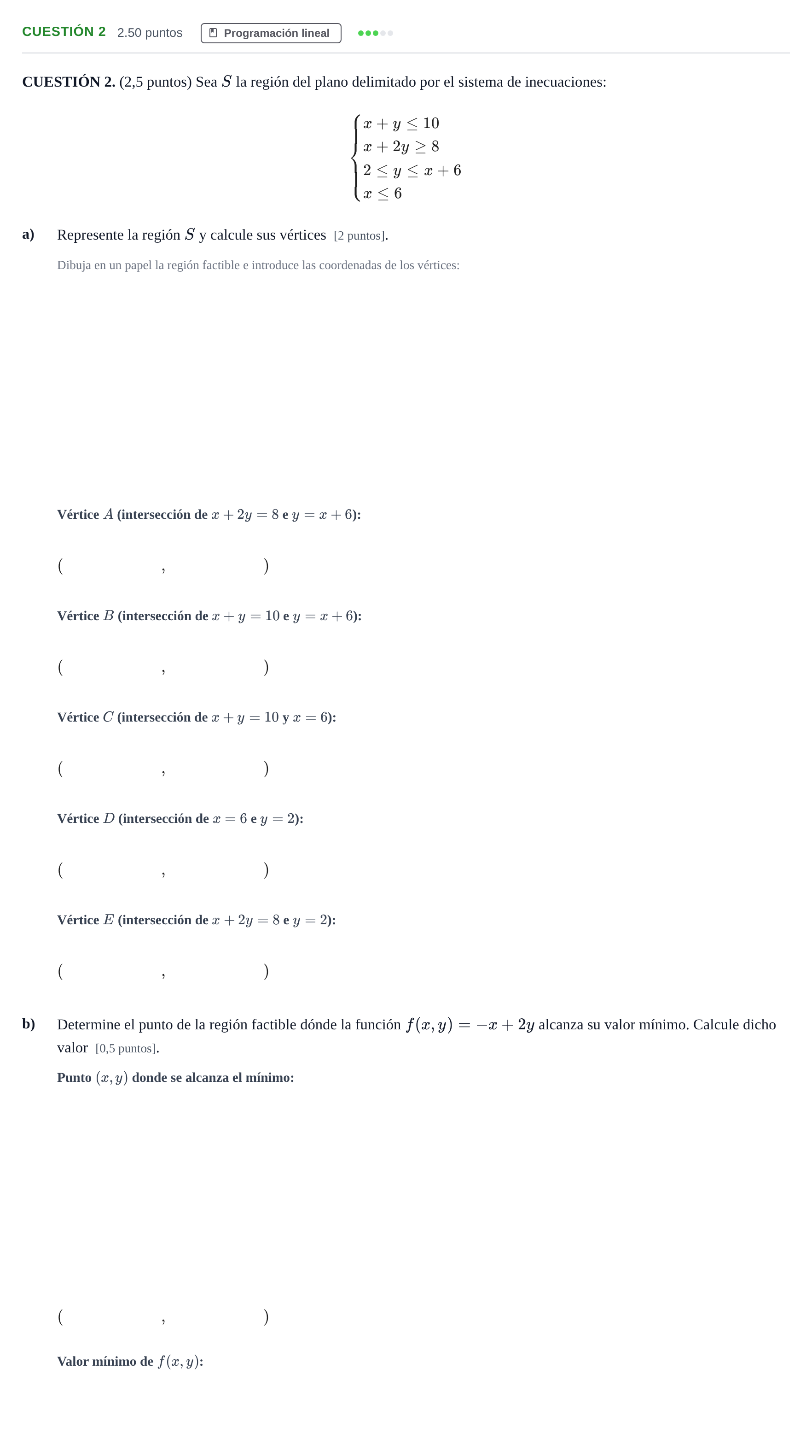 Enunciado: Cuestión 2 · Matemáticas aplicadas a las Ciencias Sociales II PAU Murcia Extraordinaria 2022