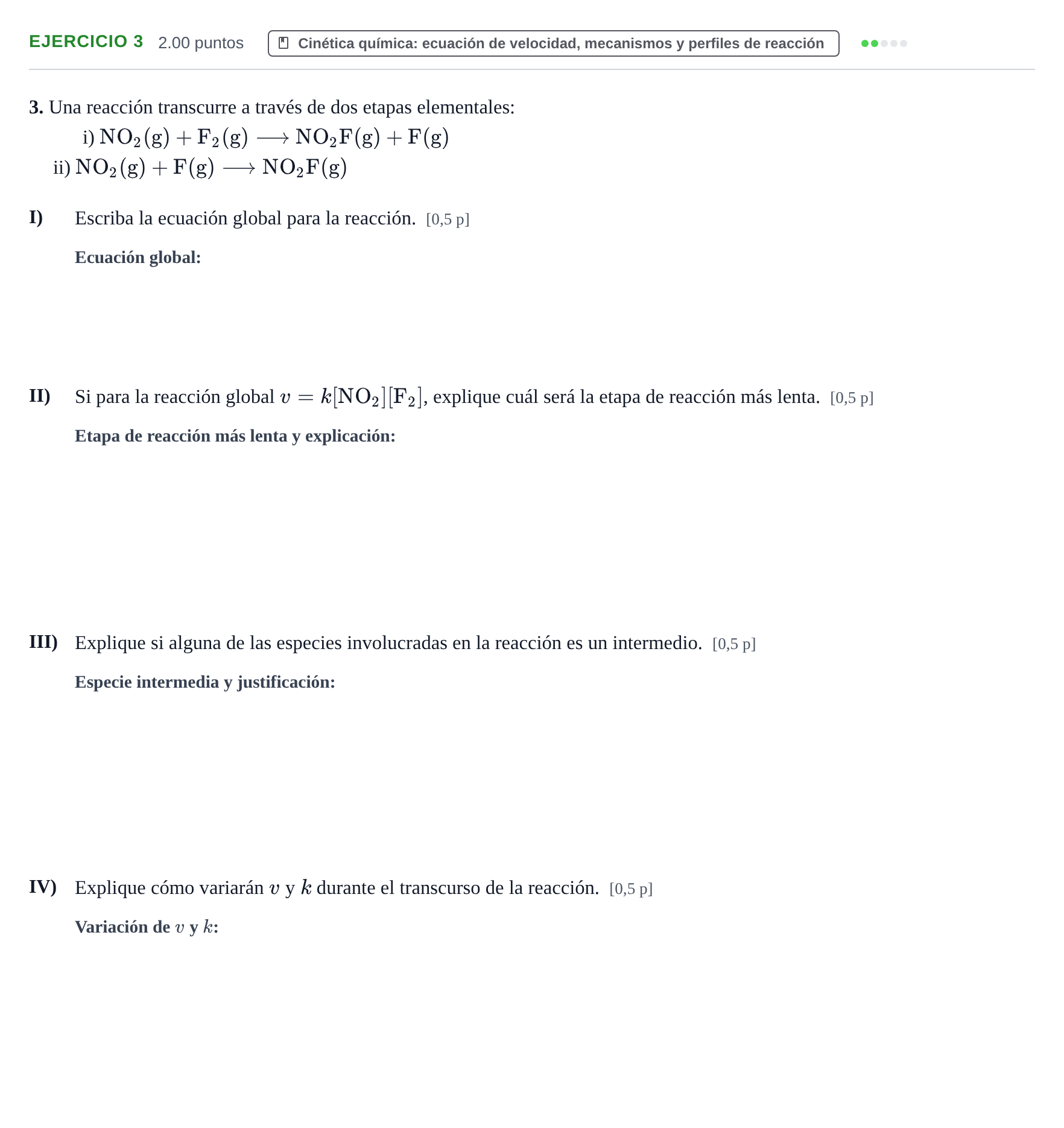 Enunciado: Problema 3 · Química PAU Murcia Extraordinaria 2022