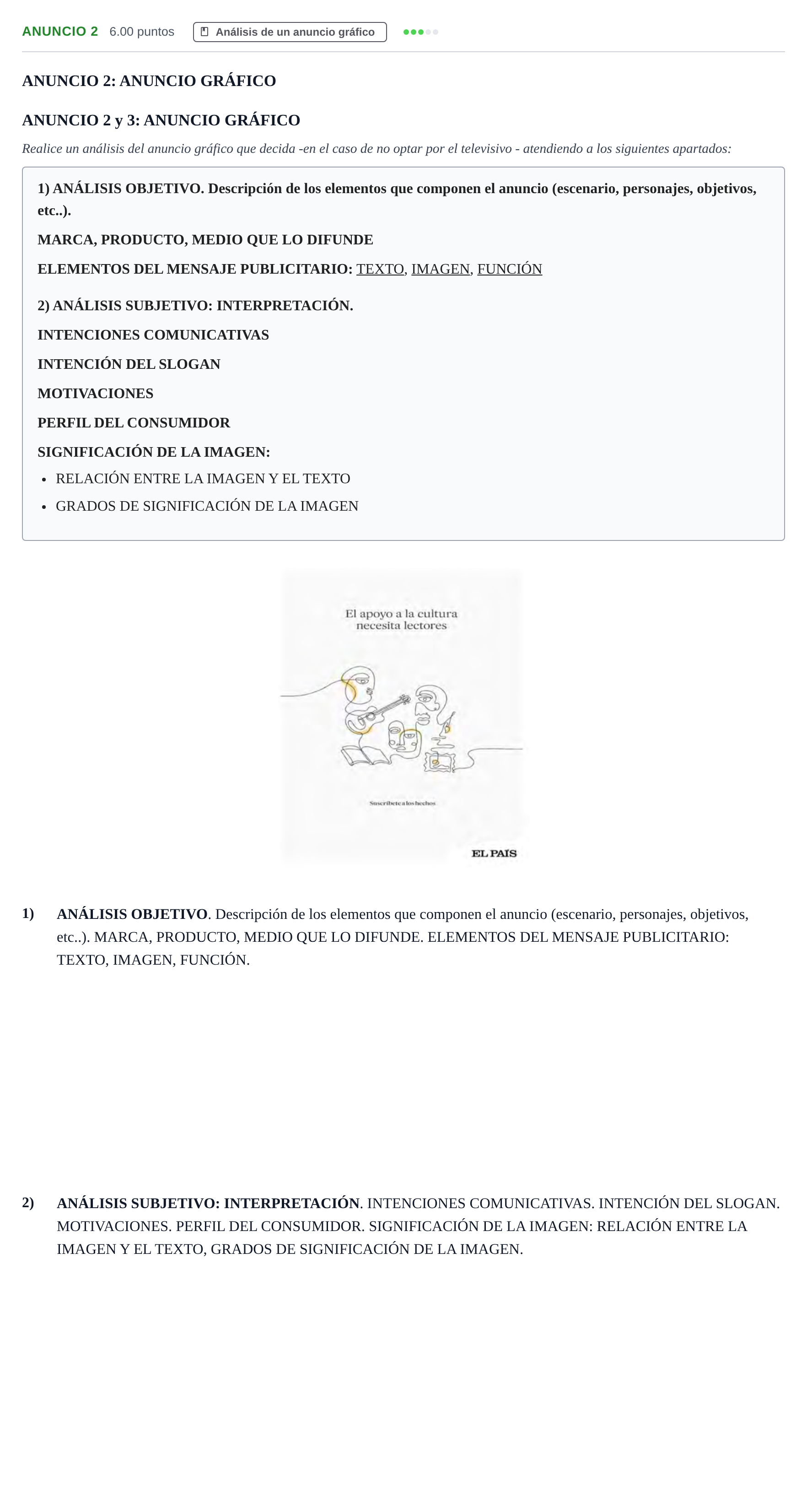 Enunciado: Ejercicio Anuncio 2 · Cultura Audiovisual II PAU Murcia Ordinaria 2021