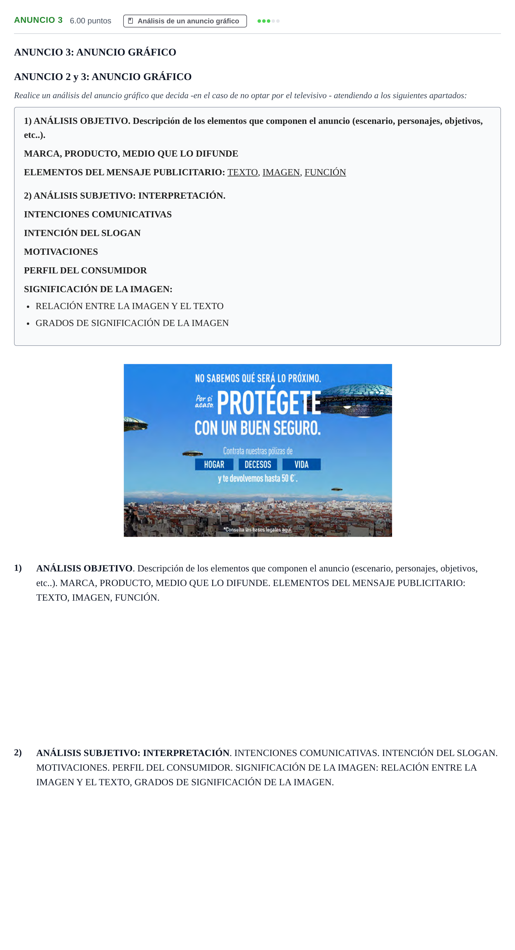 Enunciado: Ejercicio Anuncio 3 · Cultura Audiovisual II PAU Murcia Ordinaria 2021