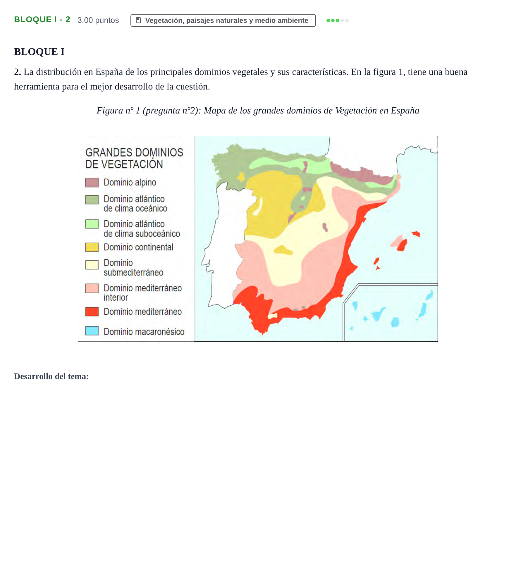 Enunciado: Bloque I - 2 · Geografía PAU Murcia Ordinaria 2021