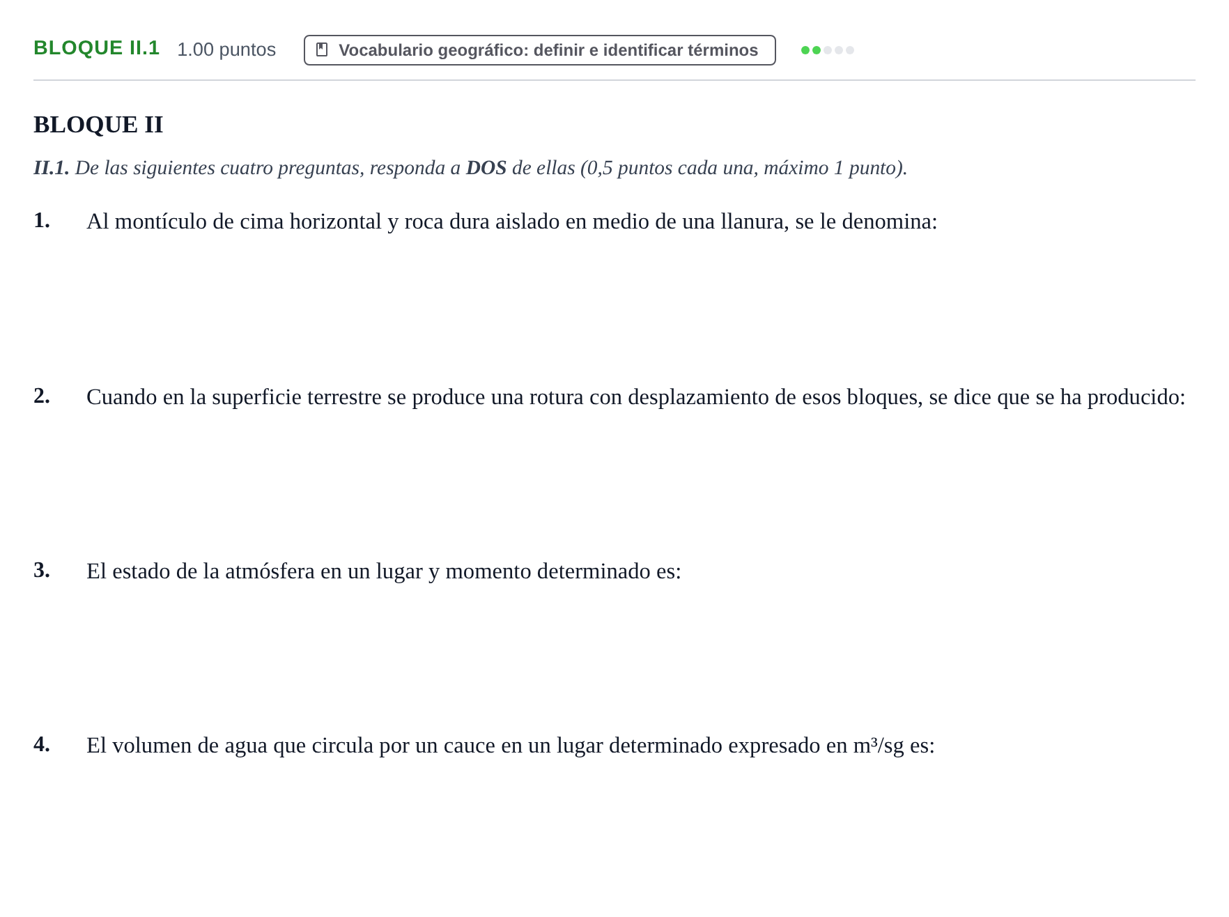 Enunciado: Bloque II.1 · Geografía PAU Murcia Ordinaria 2021