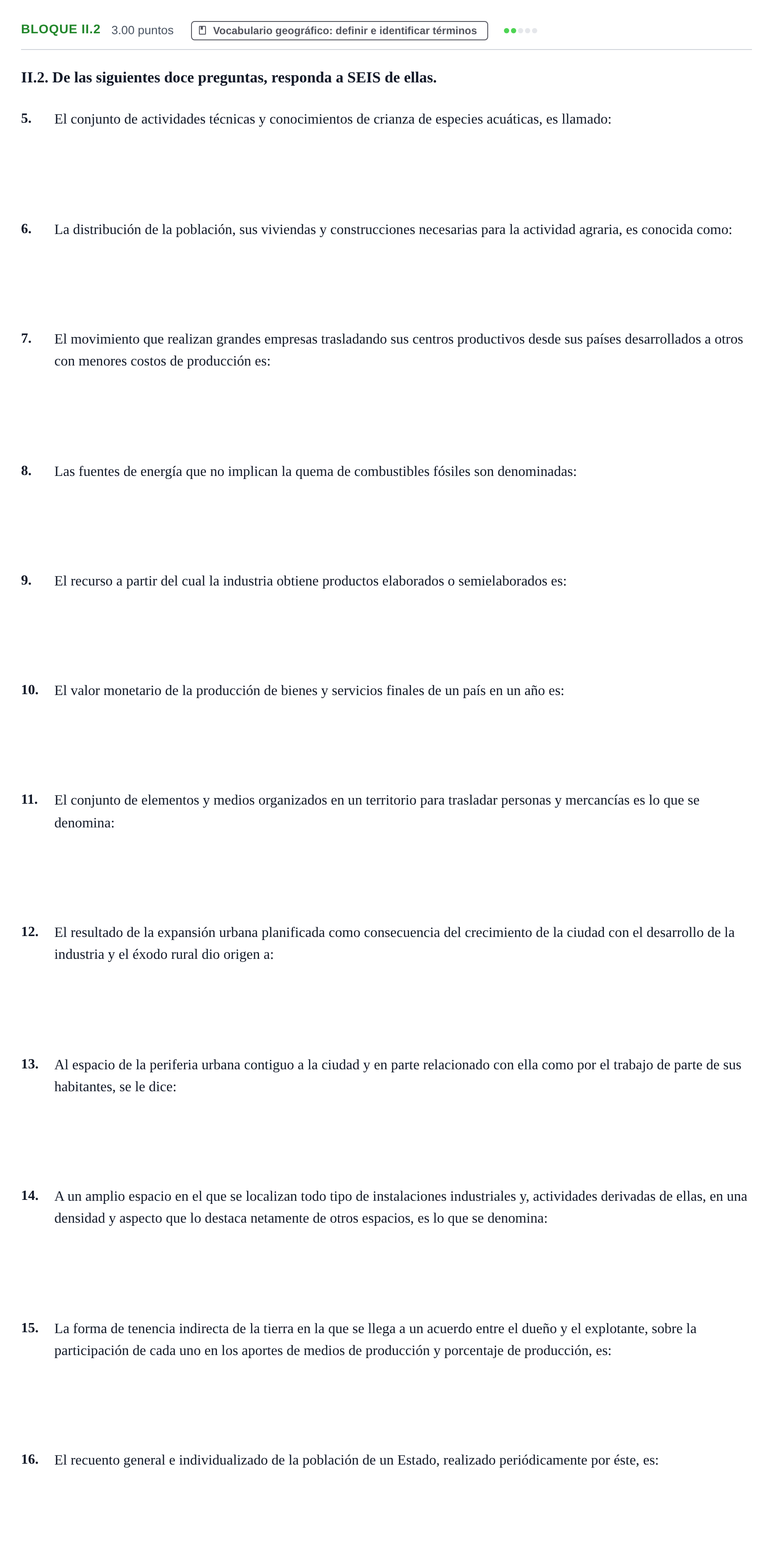 Enunciado: Bloque II.2 · Geografía PAU Murcia Ordinaria 2021