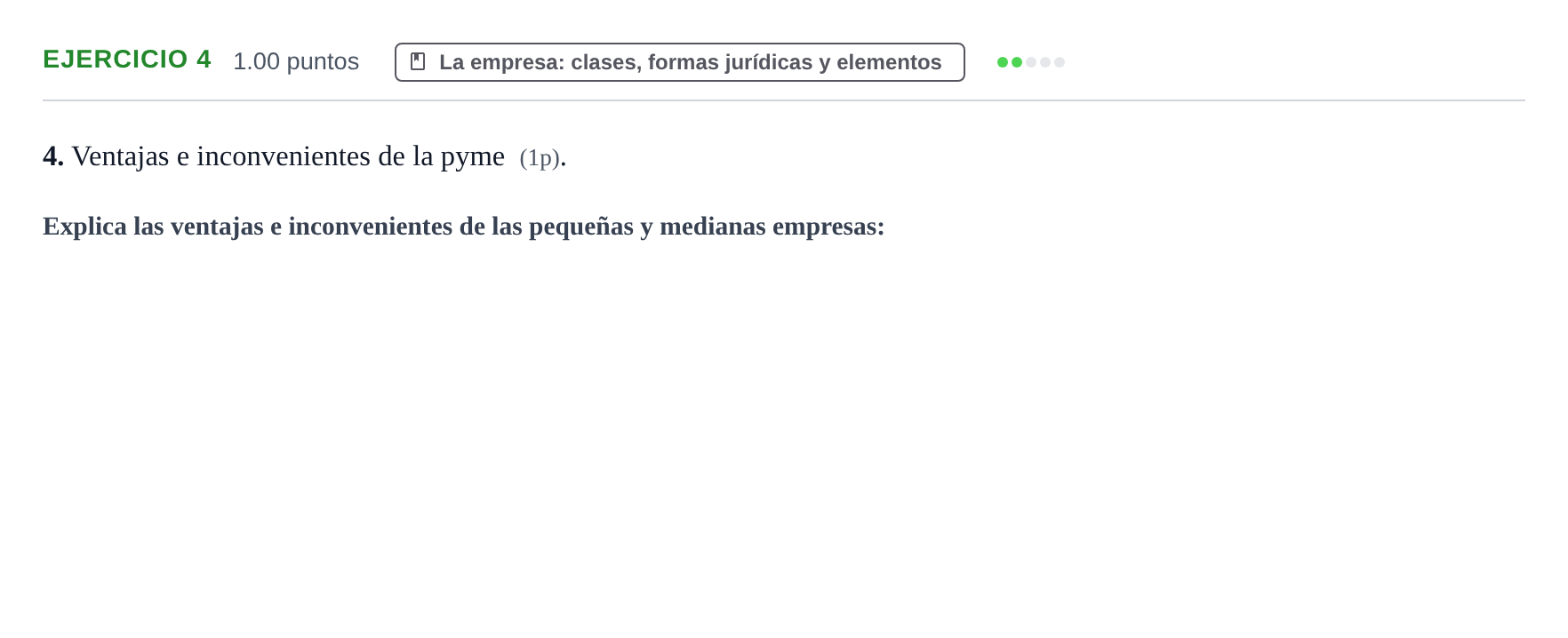 Enunciado: Problema 4 · Empresa y Diseño de Modelos de Negocio PAU Murcia Ordinaria 2021
