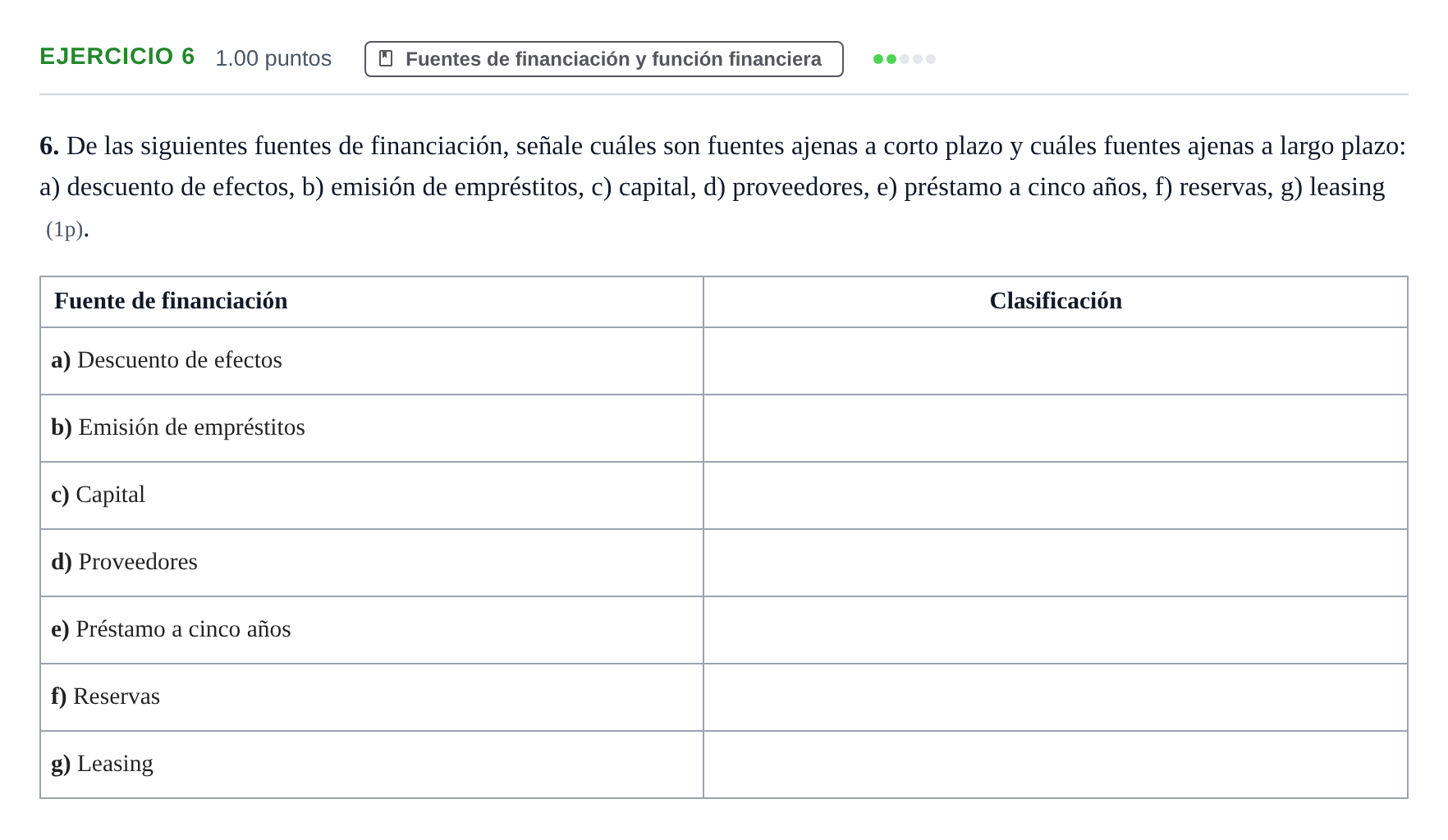 Enunciado: Problema 6 · Empresa y Diseño de Modelos de Negocio PAU Murcia Ordinaria 2021