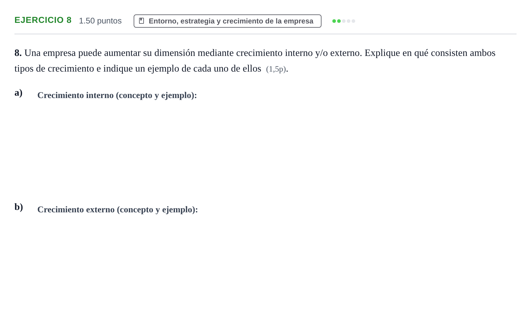 Enunciado: Problema 8 · Empresa y Diseño de Modelos de Negocio PAU Murcia Ordinaria 2021