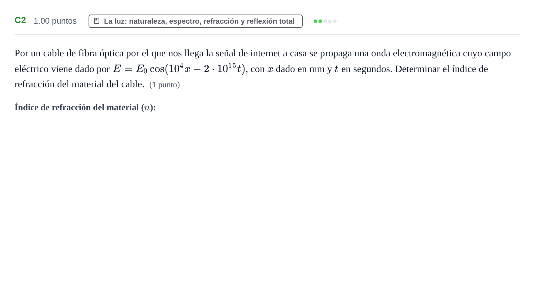 Enunciado: Ejercicio C2 · Física PAU Murcia Ordinaria 2021