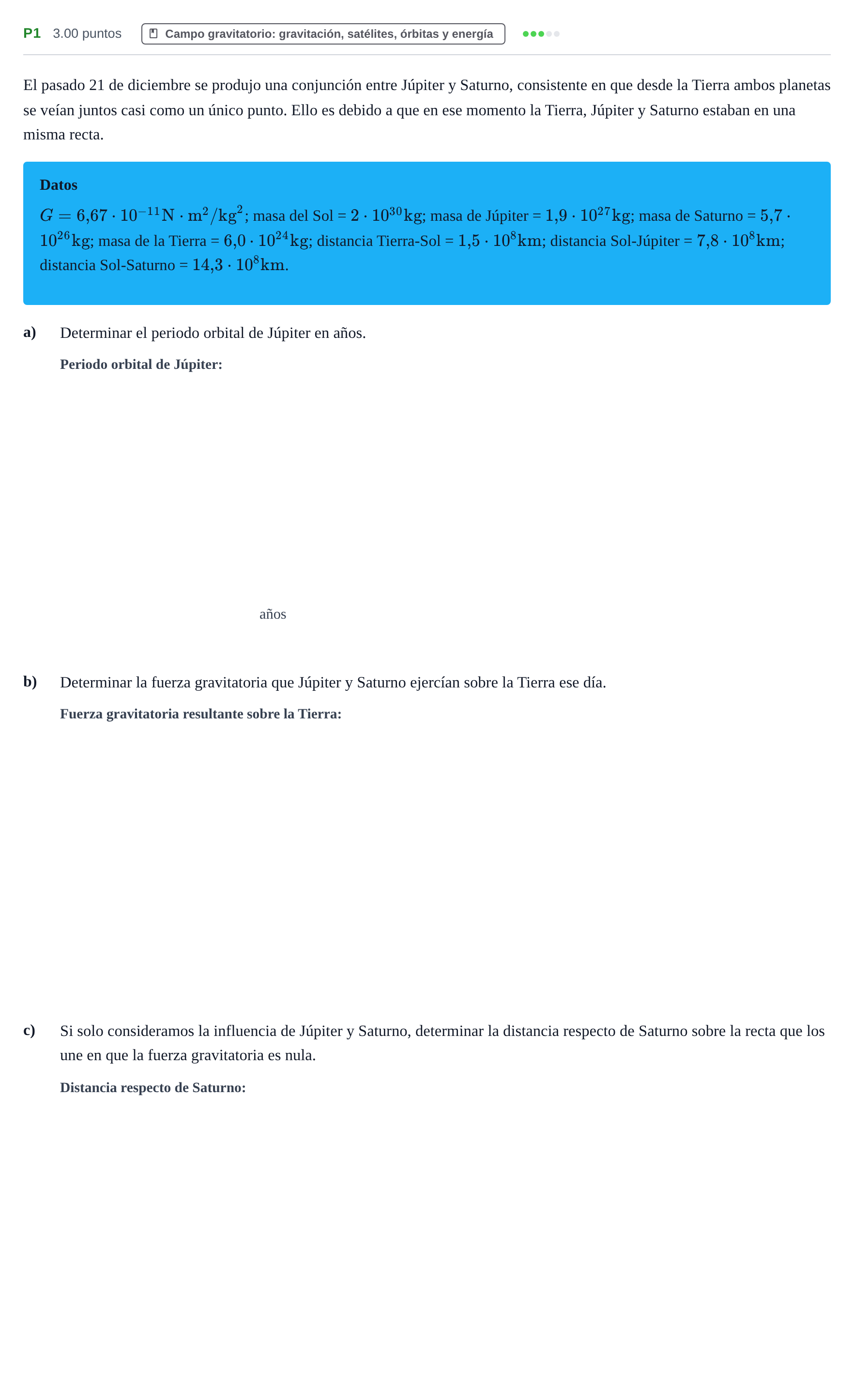 Enunciado: Ejercicio P1 · Física PAU Murcia Ordinaria 2021