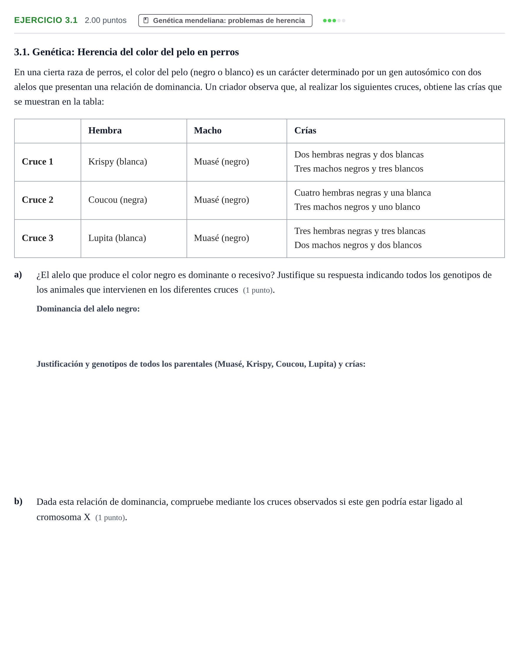 Enunciado: Ejercicio 3.1 · Biología PAU Murcia Ordinaria 2021