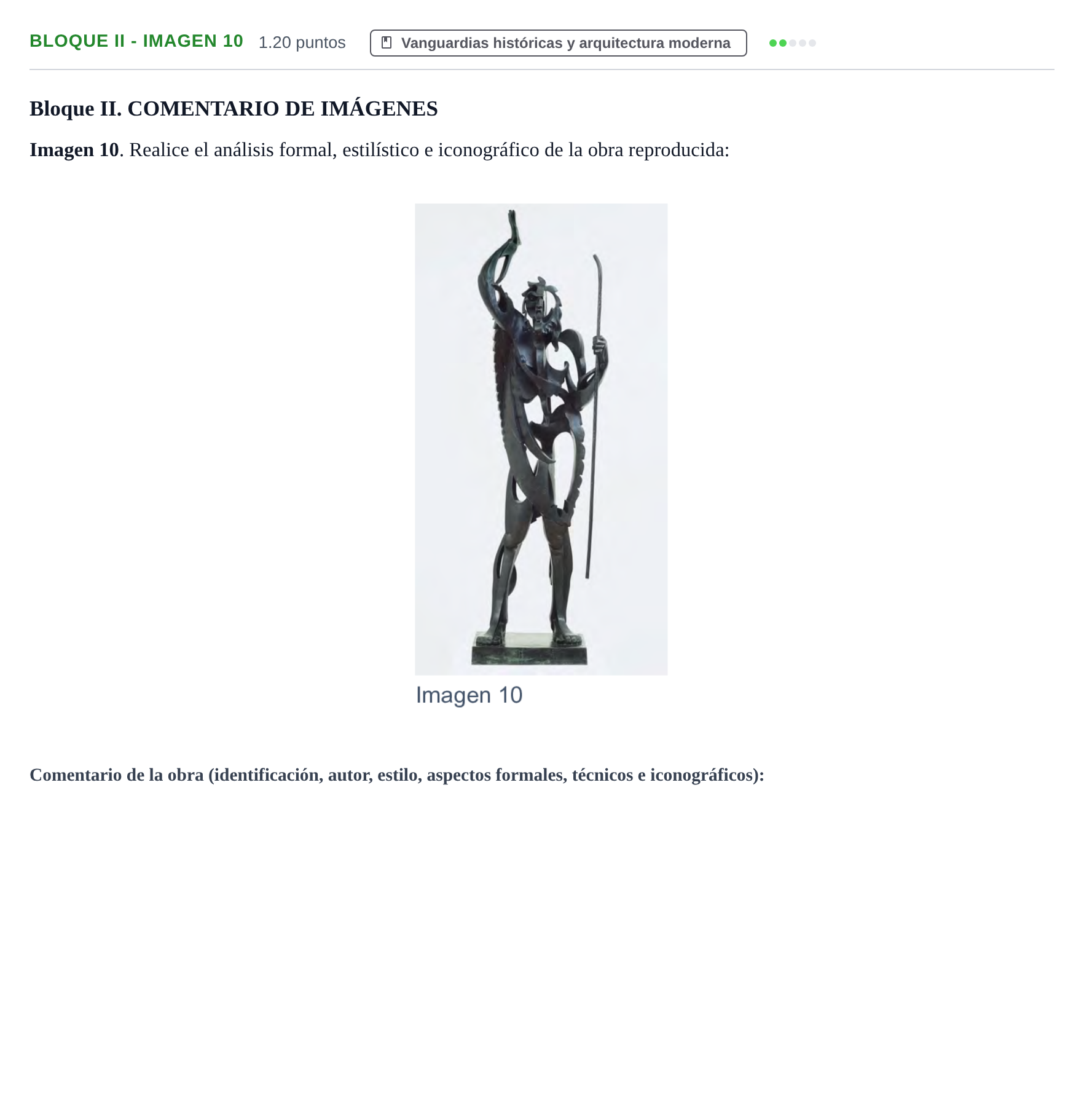 Enunciado: Bloque II - Imagen 10 · Fundamentos Artísticos PAU Murcia Ordinaria 2021