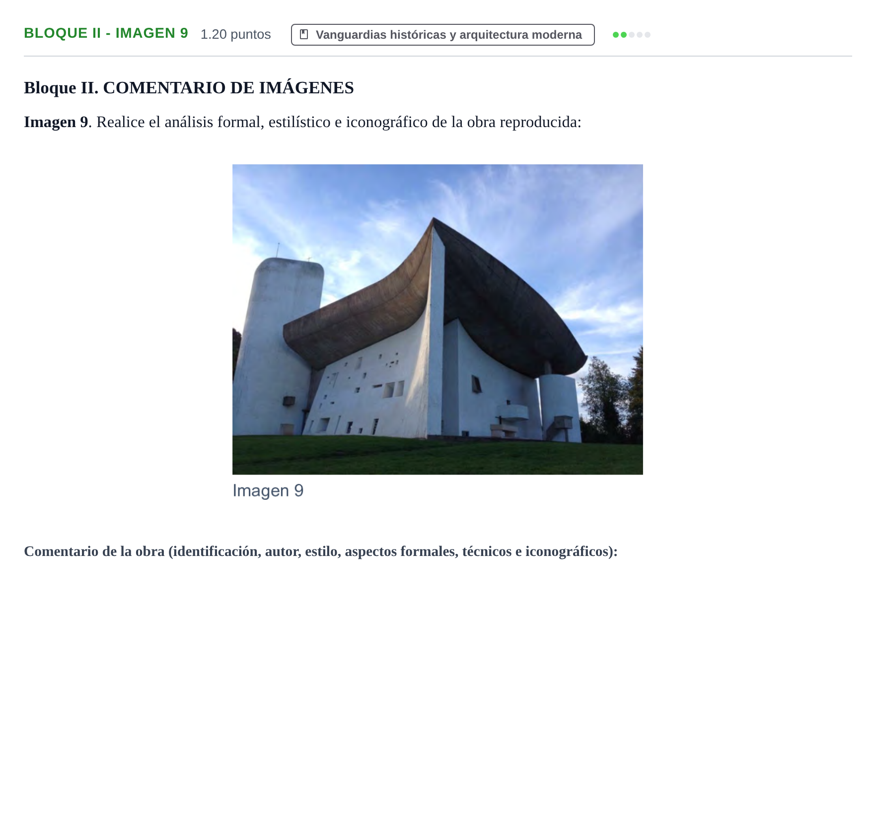 Enunciado: Bloque II - Imagen 9 · Fundamentos Artísticos PAU Murcia Ordinaria 2021