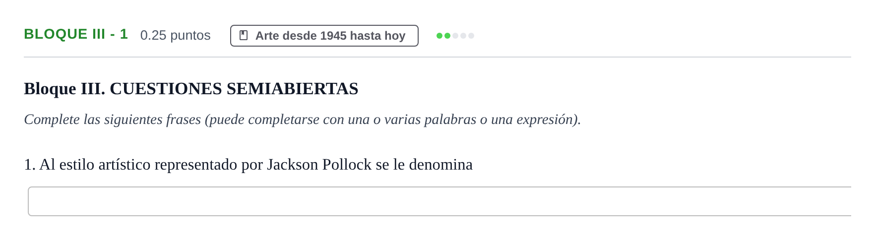 Enunciado: Bloque III - 1 · Fundamentos Artísticos PAU Murcia Ordinaria 2021