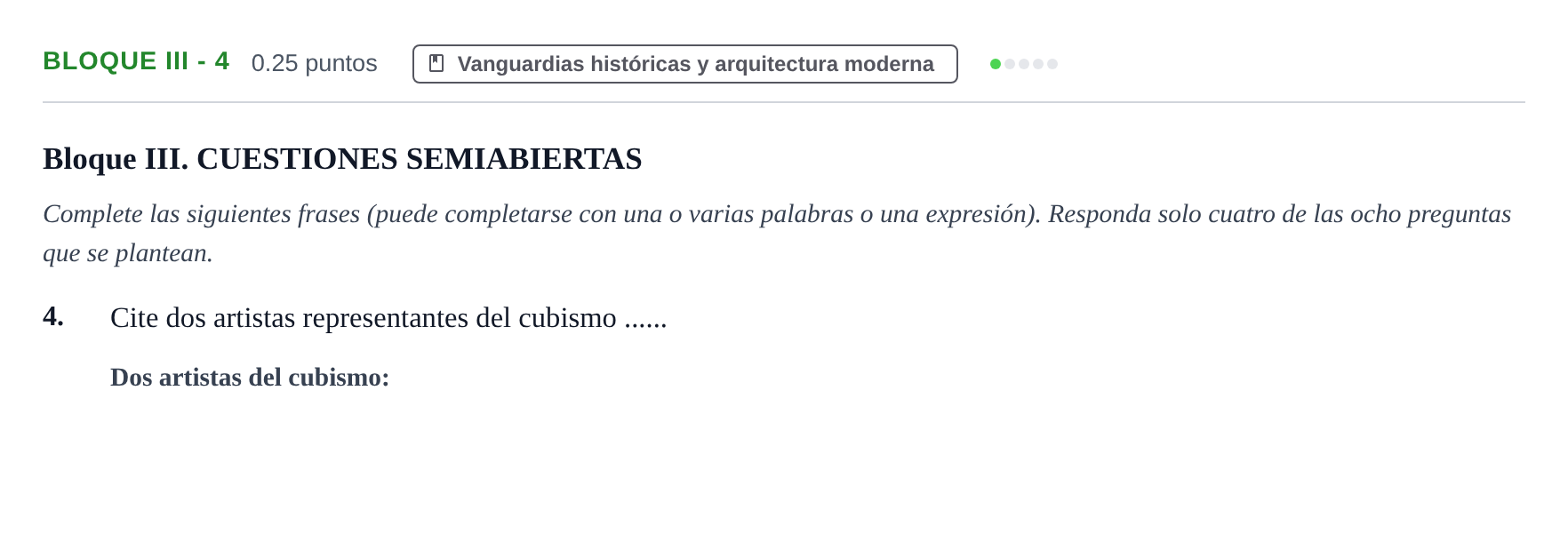 Enunciado: Bloque III - 4 · Fundamentos Artísticos PAU Murcia Ordinaria 2021