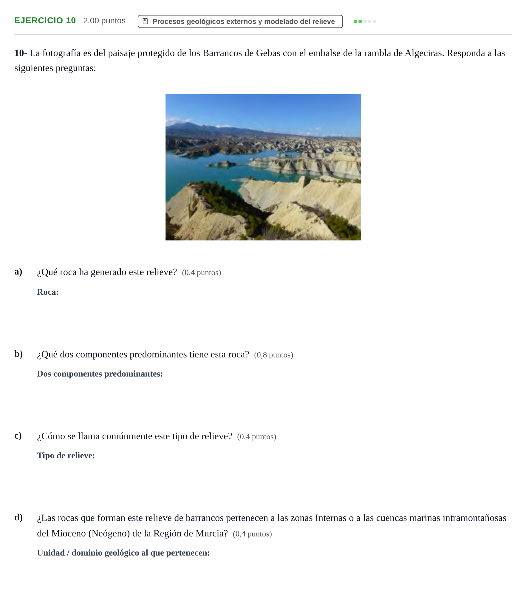 Enunciado: Problema 10 · Geología y Ciencias Ambientales PAU Murcia Ordinaria 2021