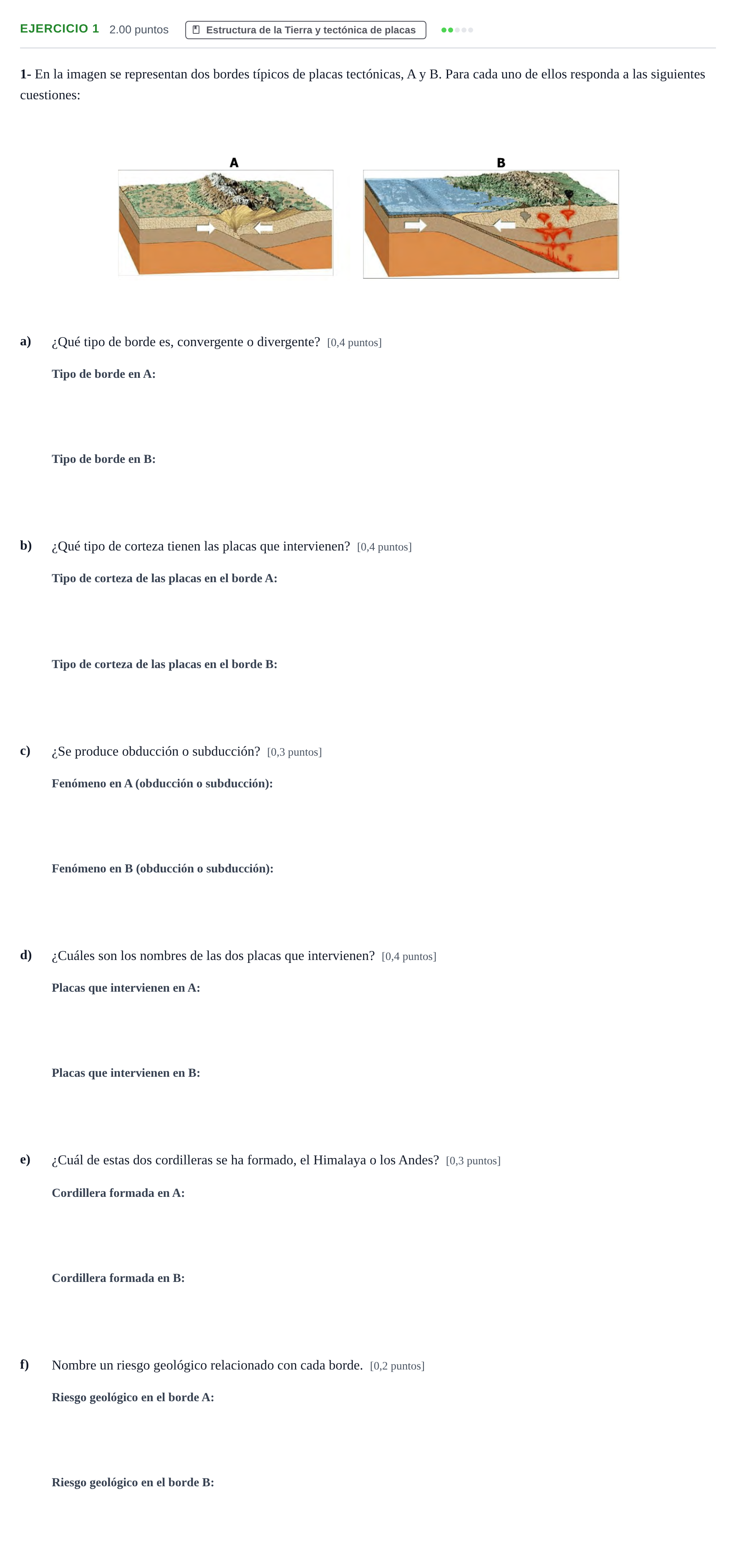 Enunciado: Problema 1 · Geología y Ciencias Ambientales PAU Murcia Ordinaria 2021