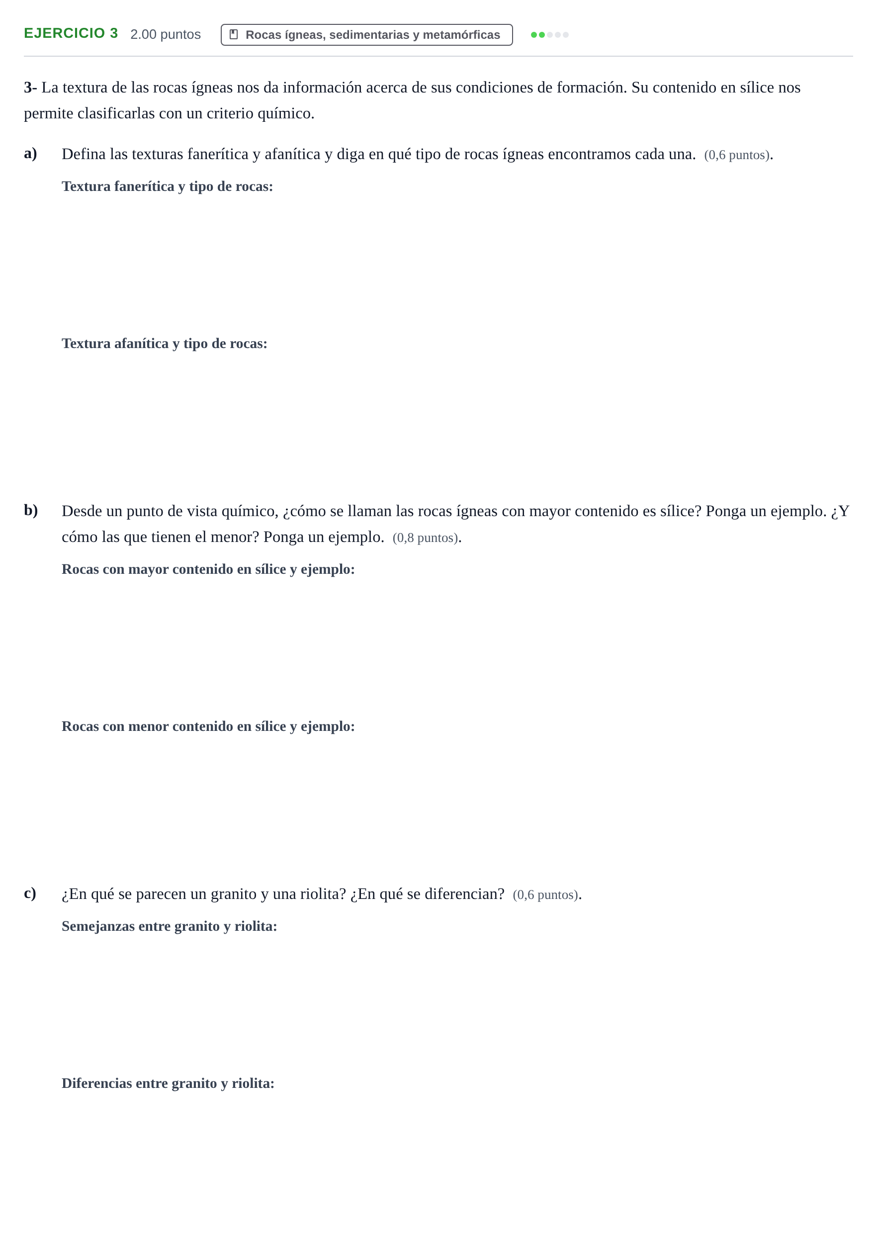 Enunciado: Problema 3 · Geología y Ciencias Ambientales PAU Murcia Ordinaria 2021