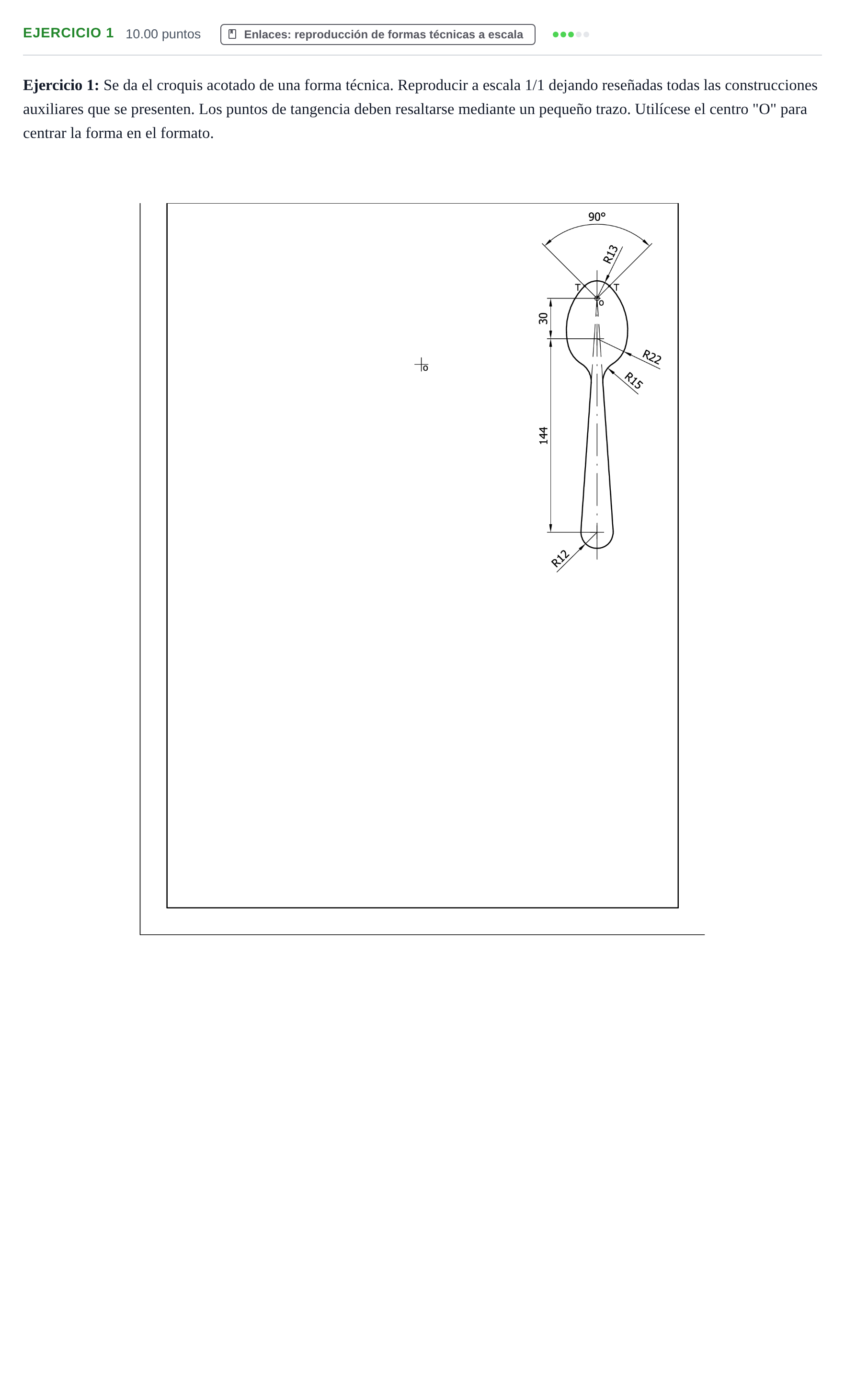 Enunciado: Ejercicio 1 · Dibujo técnico II PAU Murcia Ordinaria 2021