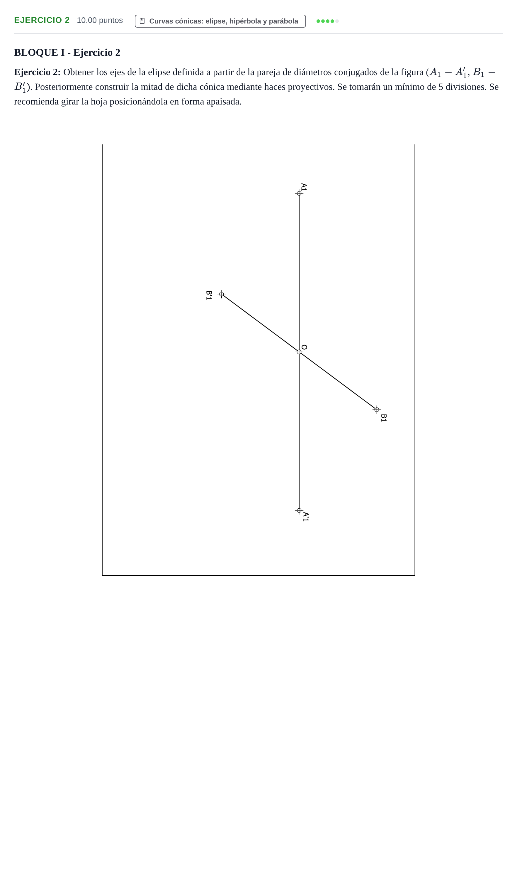 Enunciado: Ejercicio 2 · Dibujo técnico II PAU Murcia Ordinaria 2021