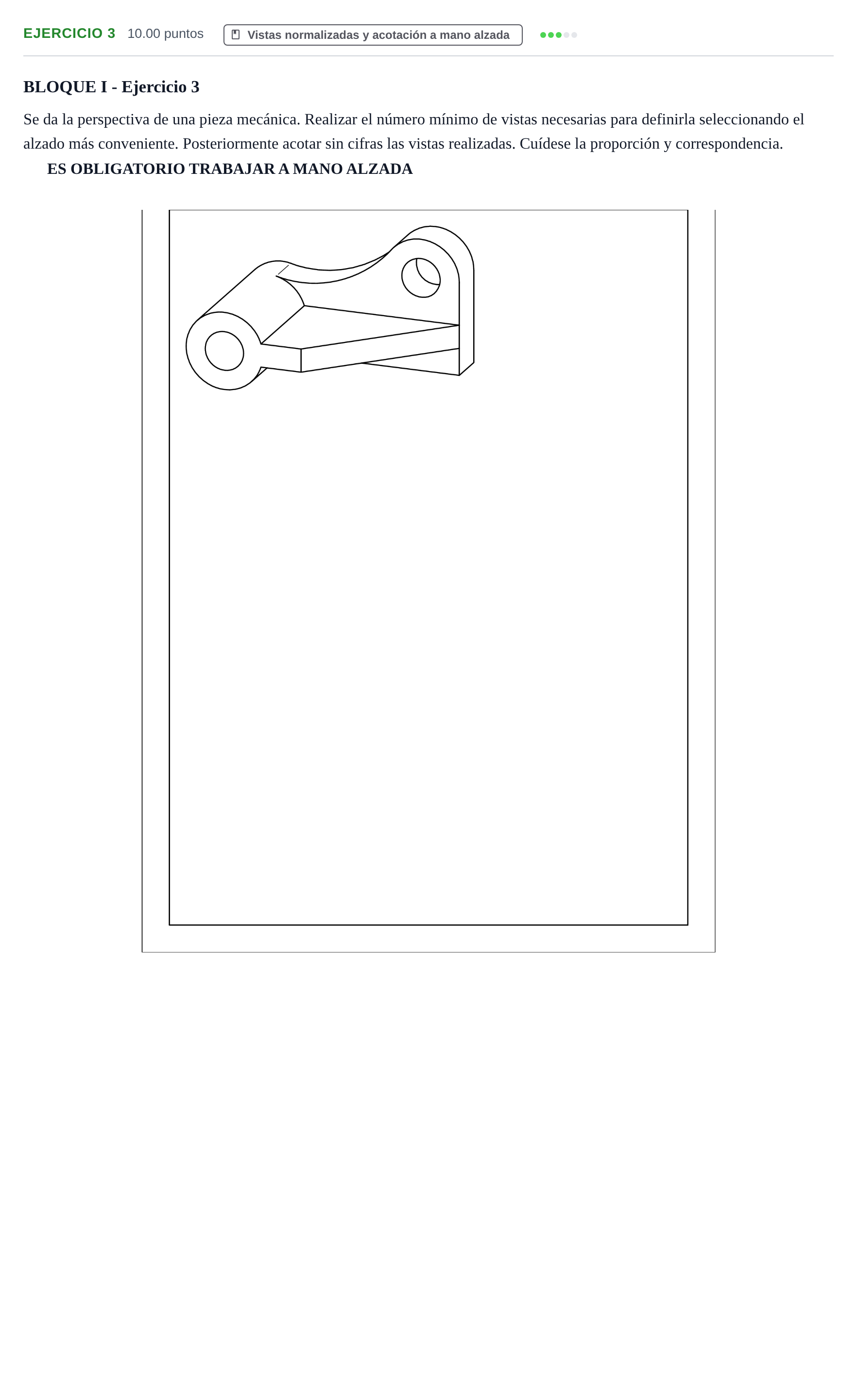 Enunciado: Ejercicio 3 · Dibujo técnico II PAU Murcia Ordinaria 2021