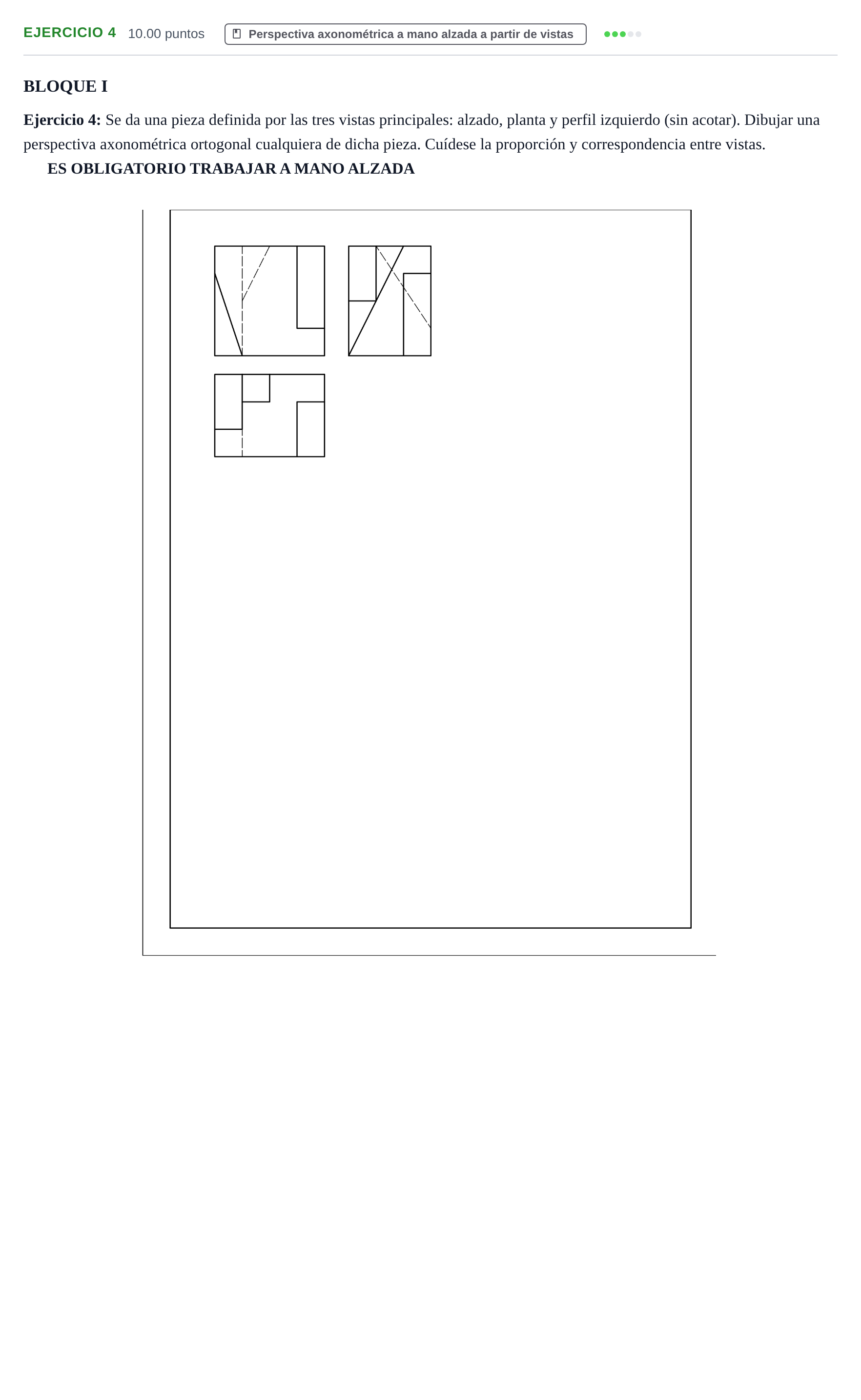 Enunciado: Ejercicio 4 · Dibujo técnico II PAU Murcia Ordinaria 2021