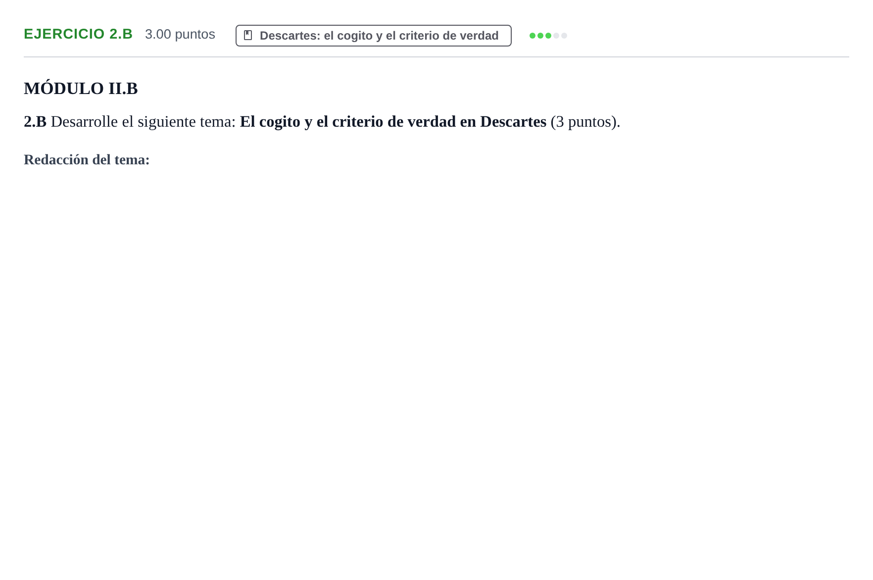 Enunciado: Ejercicio 2.B · Historia de la Filosofía PAU Murcia Ordinaria 2021