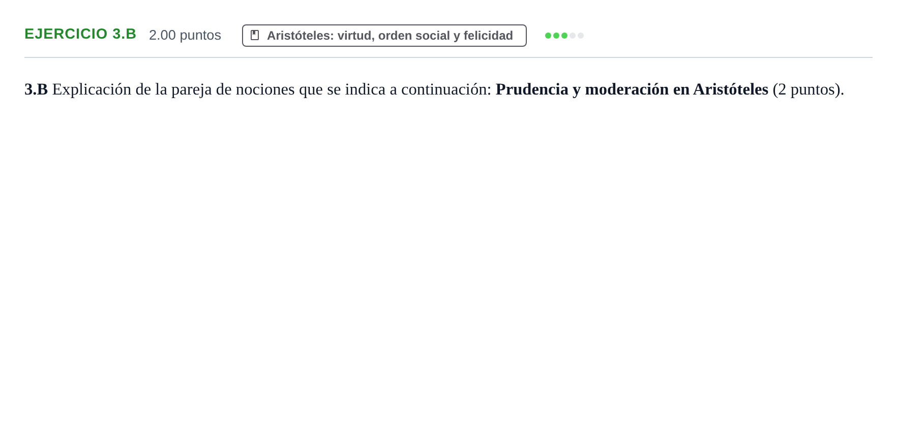 Enunciado: Ejercicio 3.B · Historia de la Filosofía PAU Murcia Ordinaria 2021