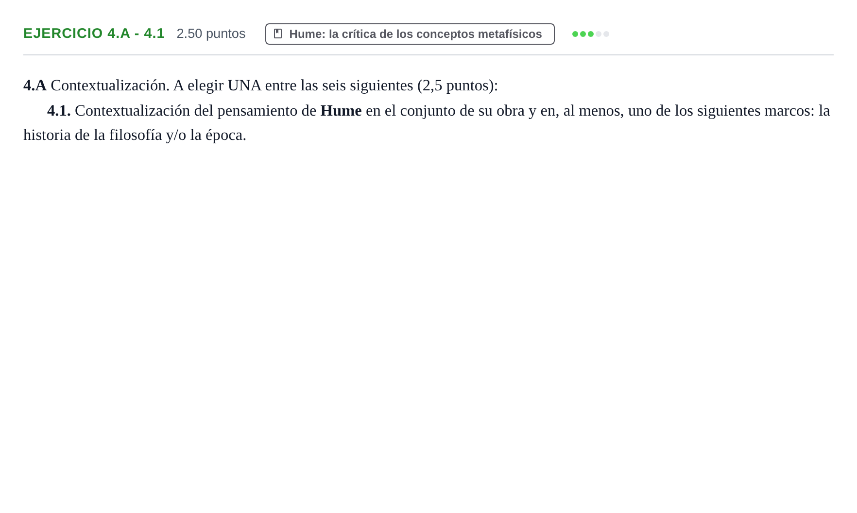 Enunciado: Ejercicio 4.A - 4.1 · Historia de la Filosofía PAU Murcia Ordinaria 2021