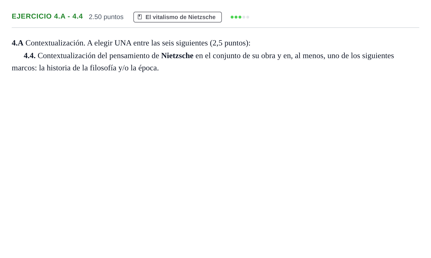 Enunciado: Ejercicio 4.A - 4.4 · Historia de la Filosofía PAU Murcia Ordinaria 2021