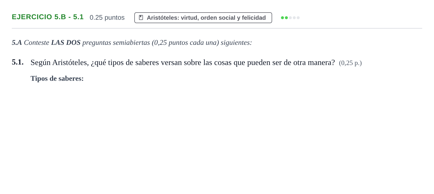 Enunciado: Ejercicio 5.B - 5.1 · Historia de la Filosofía PAU Murcia Ordinaria 2021