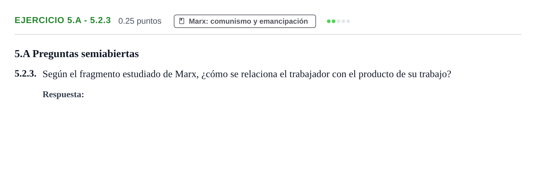 Enunciado: Ejercicio 5.A - 5.2.3 · Historia de la Filosofía PAU Murcia Ordinaria 2021
