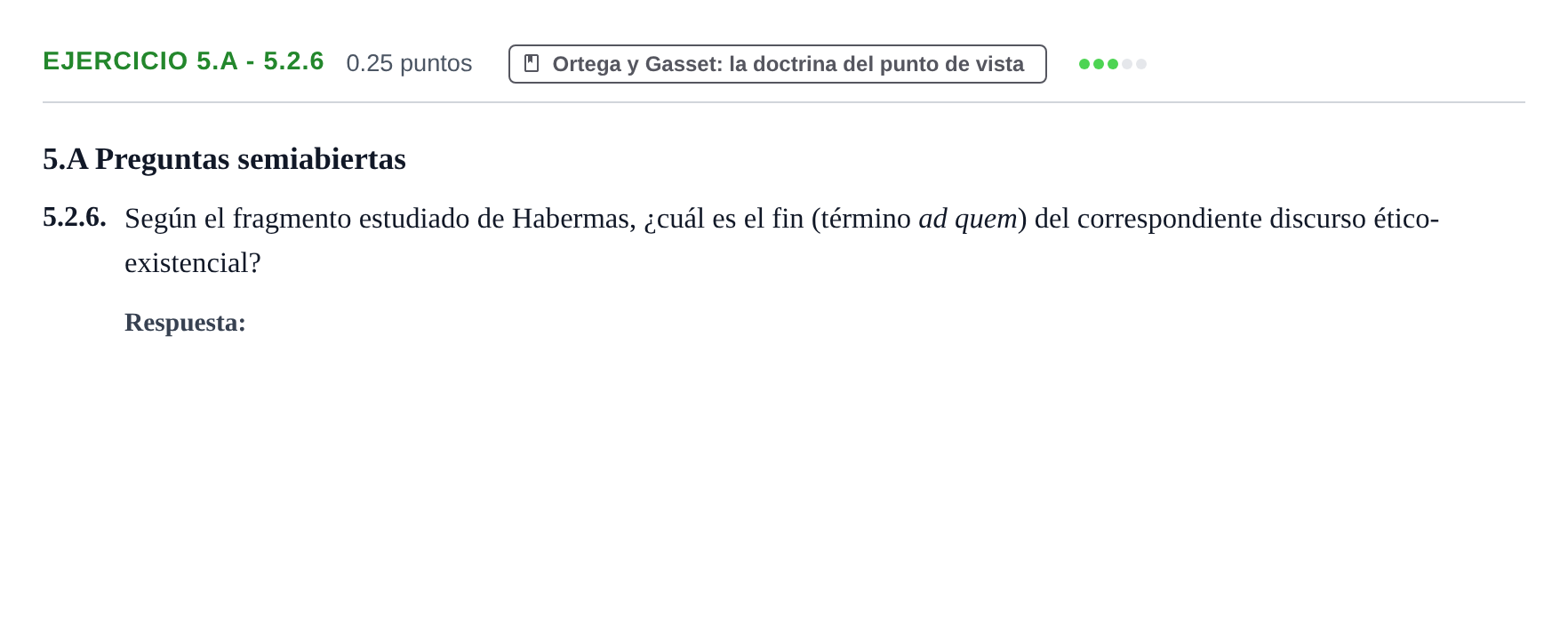 Enunciado: Ejercicio 5.A - 5.2.6 · Historia de la Filosofía PAU Murcia Ordinaria 2021