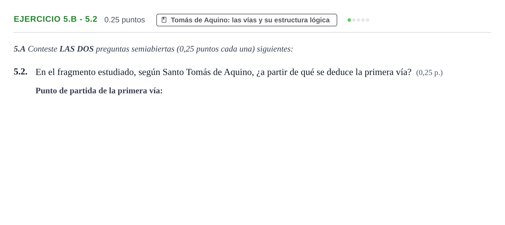 Enunciado: Ejercicio 5.B - 5.2 · Historia de la Filosofía PAU Murcia Ordinaria 2021