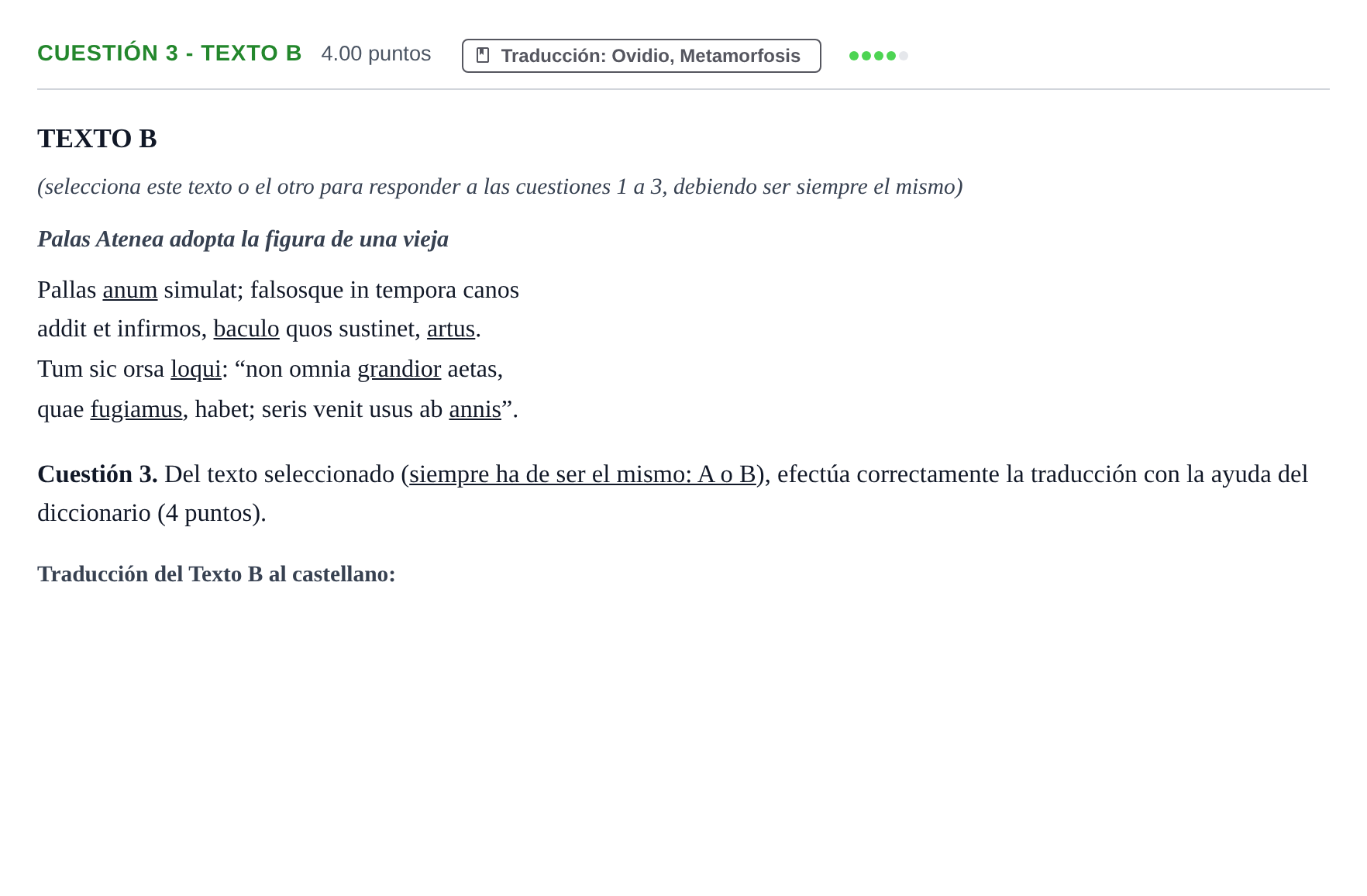 Enunciado: Cuestión 3 - Texto B · Latín II PAU Murcia Ordinaria 2021