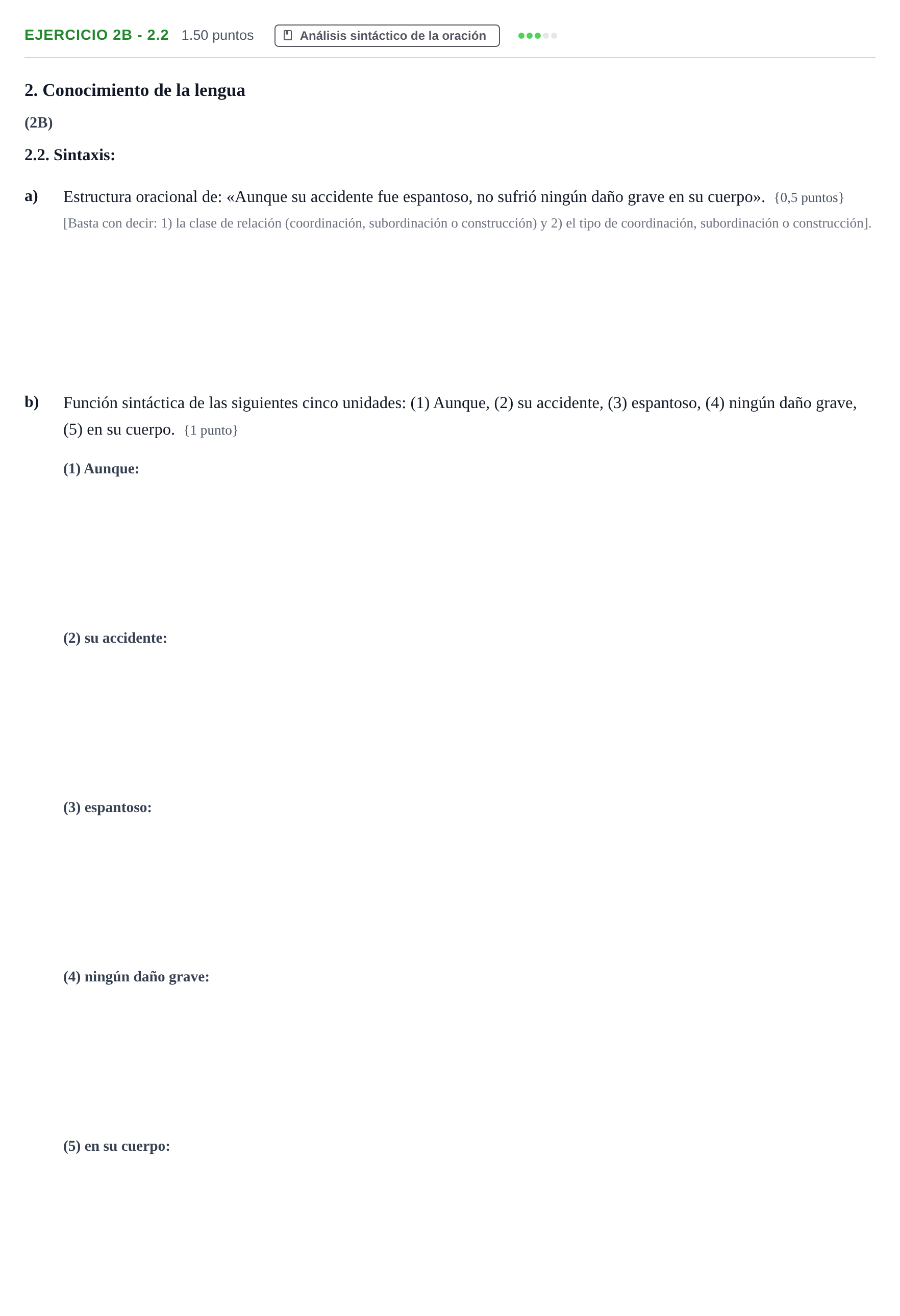 Enunciado: Ejercicio 2B - 2.2 · Lengua Castellana y Literatura II PAU Murcia Ordinaria 2021
