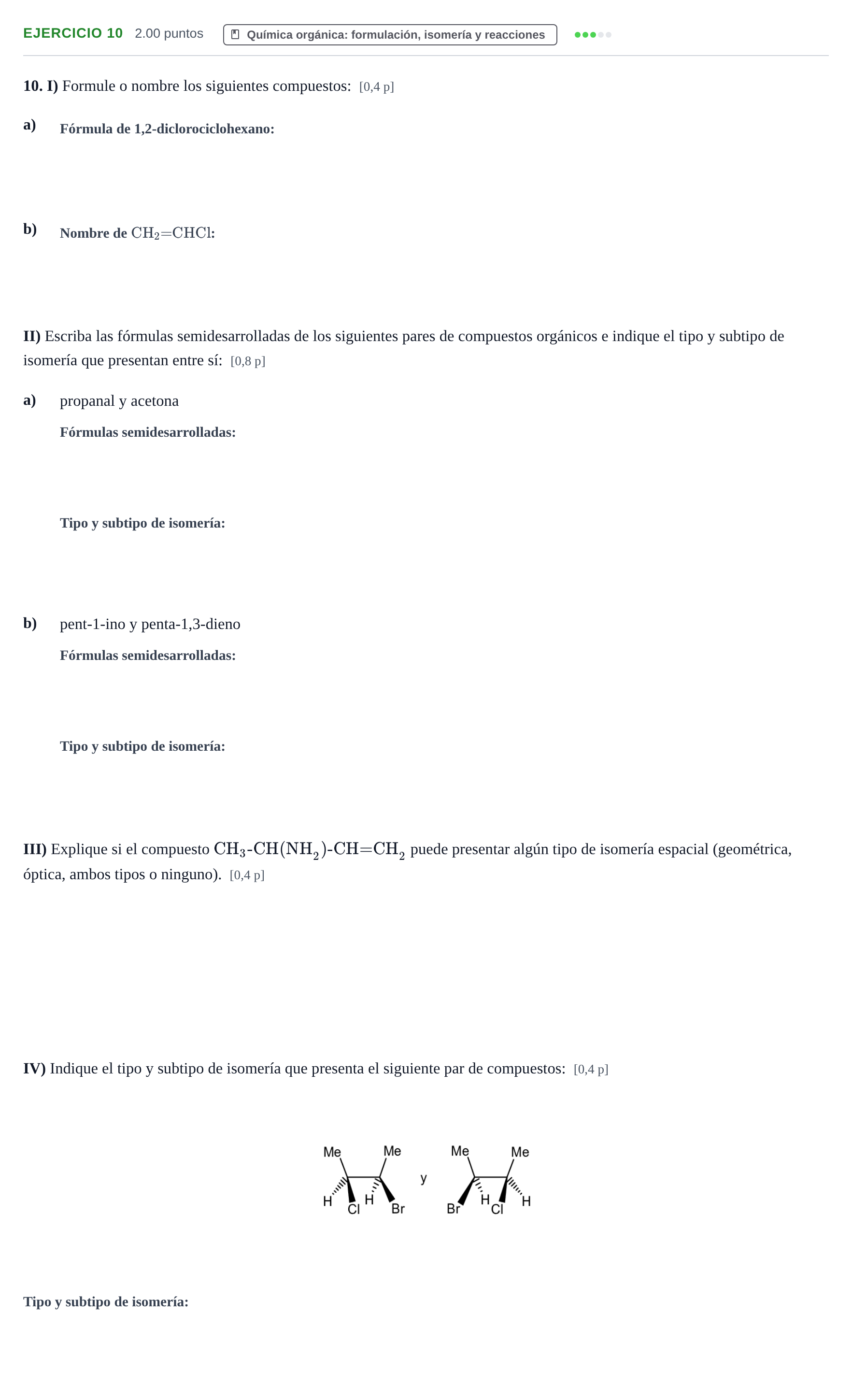 Enunciado: Problema 10 · Química PAU Murcia Ordinaria 2021