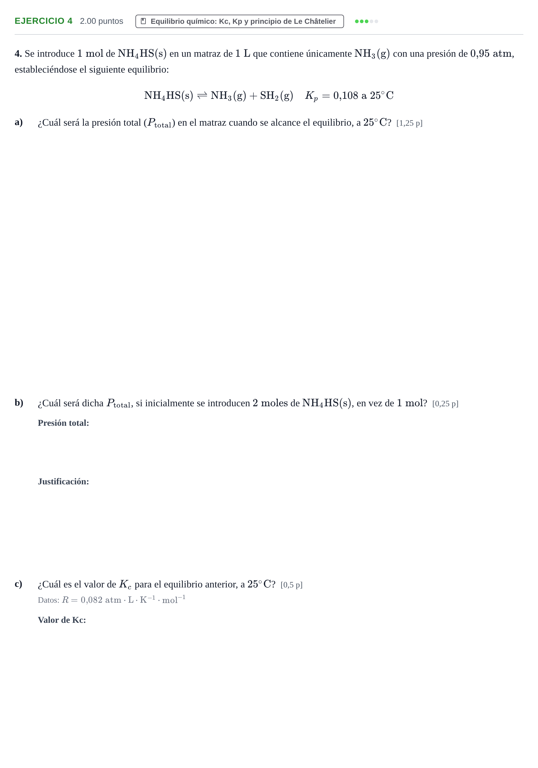 Enunciado: Problema 4 · Química PAU Murcia Ordinaria 2021