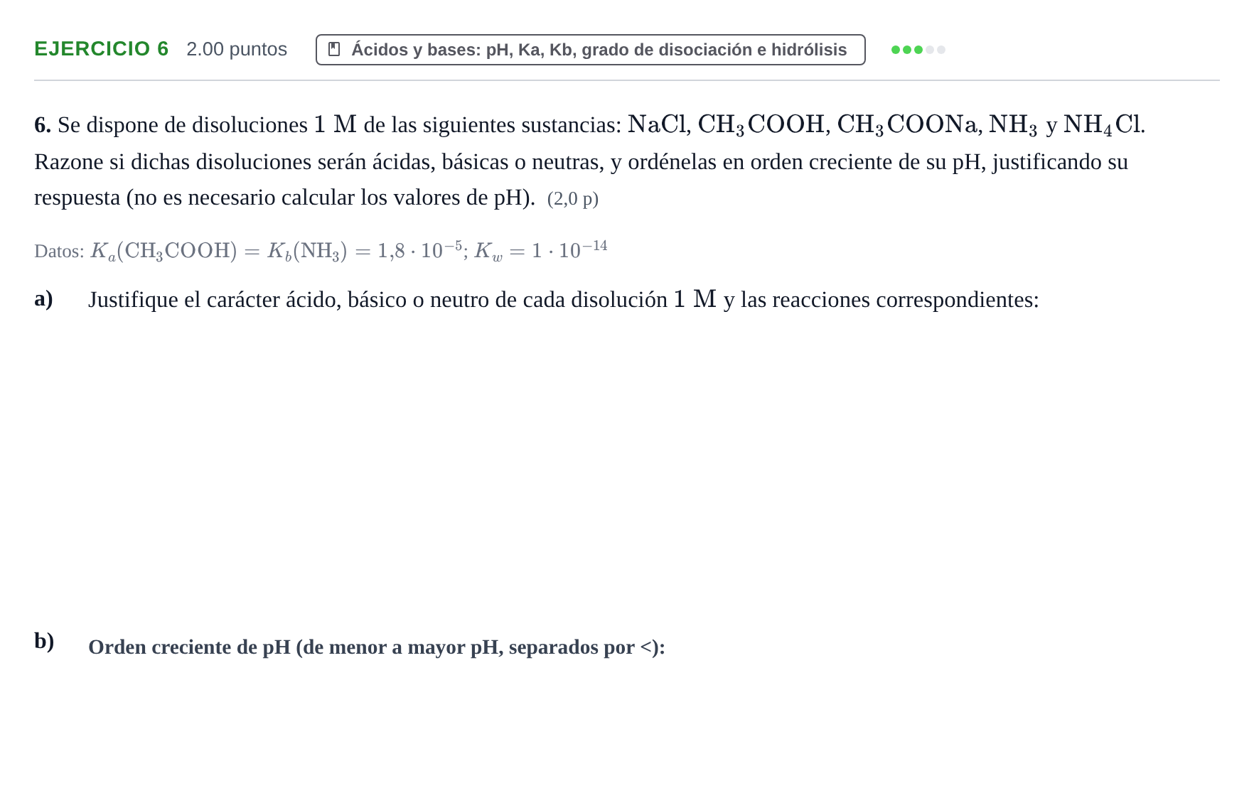 Enunciado: Problema 6 · Química PAU Murcia Ordinaria 2021