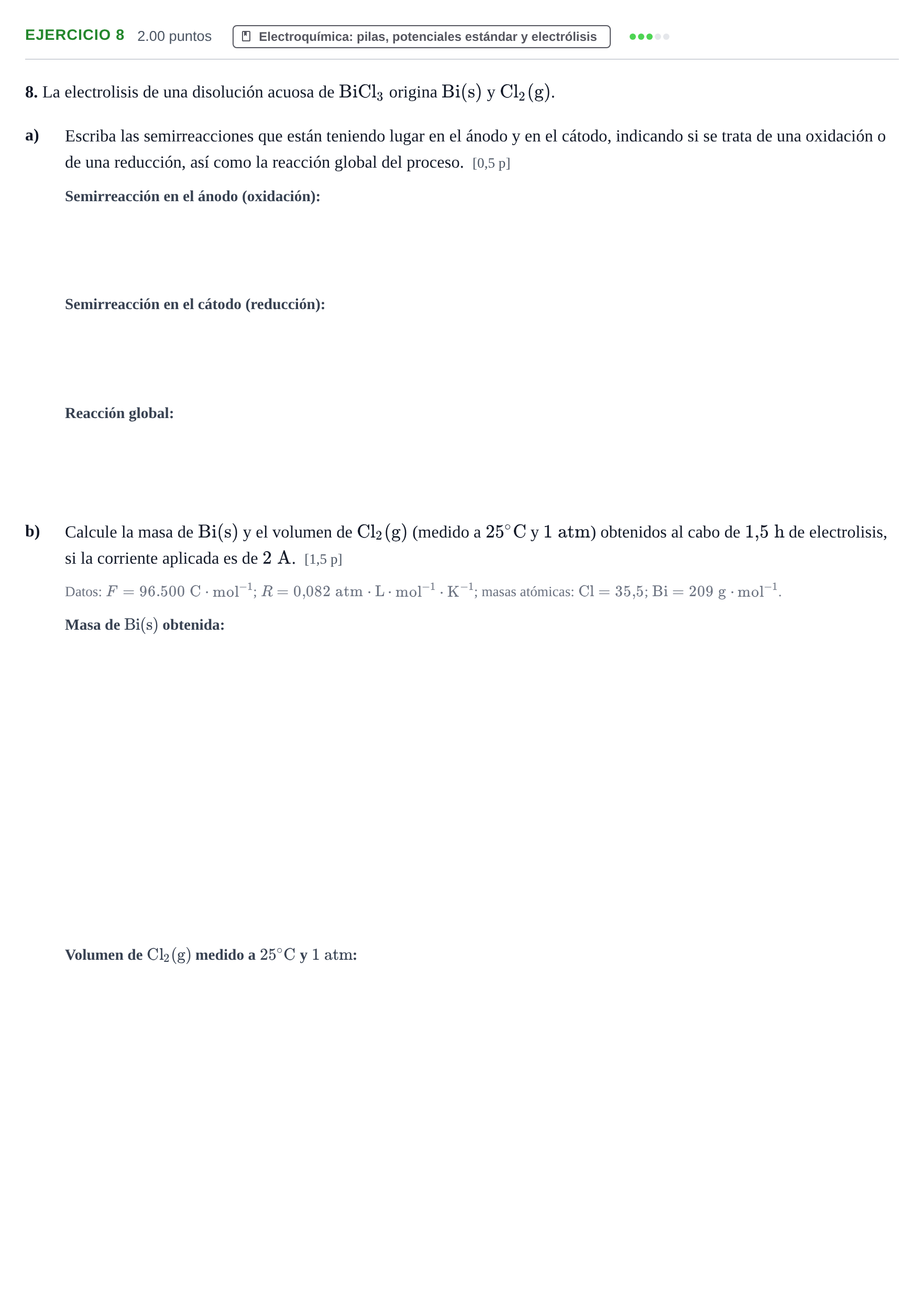 Enunciado: Problema 8 · Química PAU Murcia Ordinaria 2021