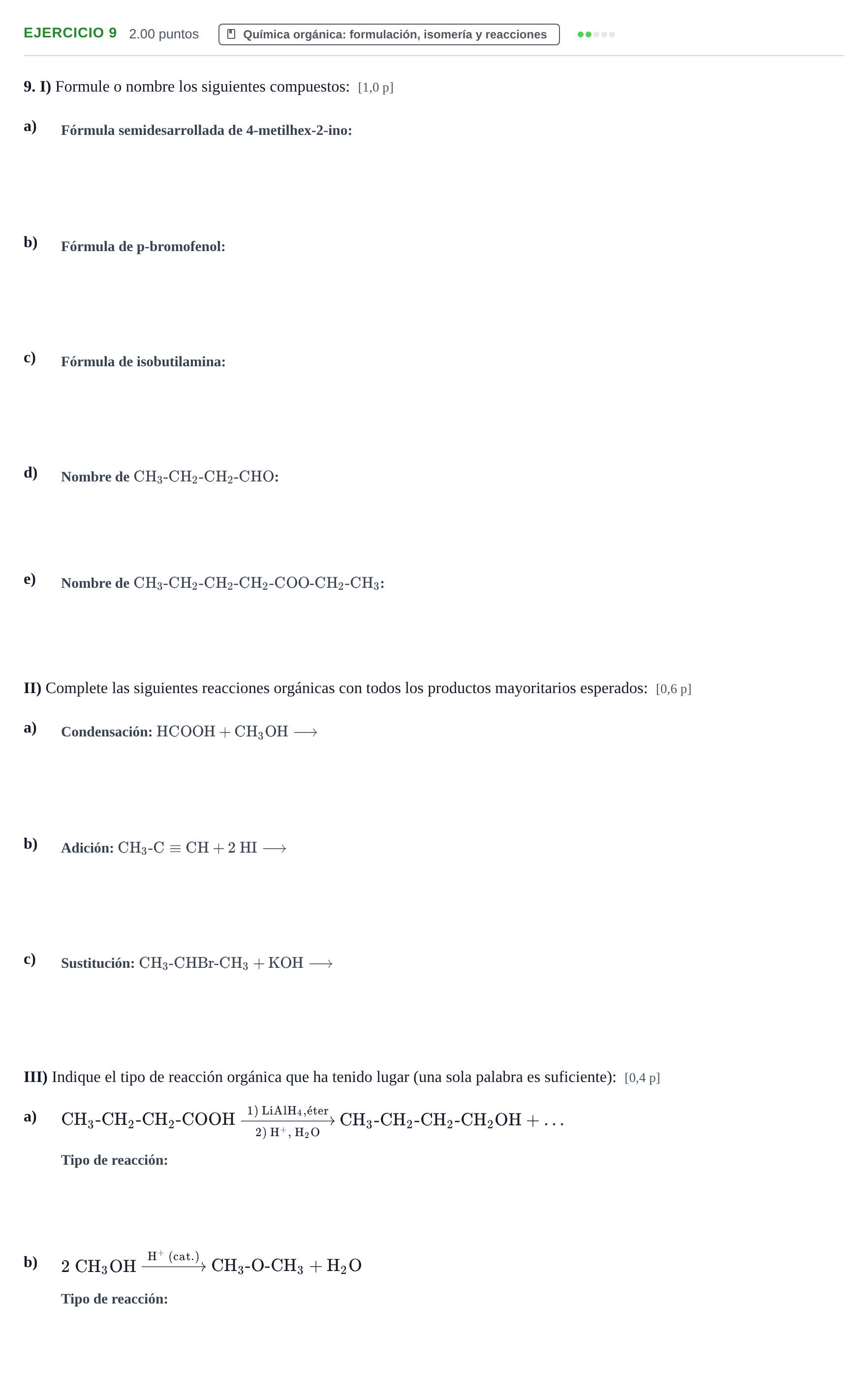 Enunciado: Problema 9 · Química PAU Murcia Ordinaria 2021