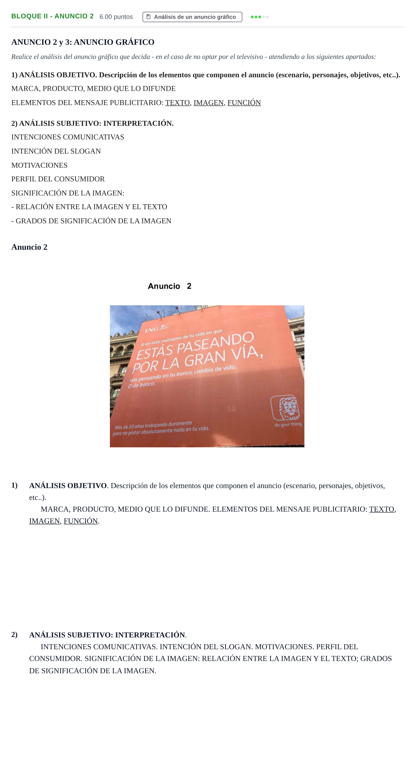 Enunciado: Bloque II - Anuncio 2 · Cultura Audiovisual II PAU Murcia Extraordinaria 2021