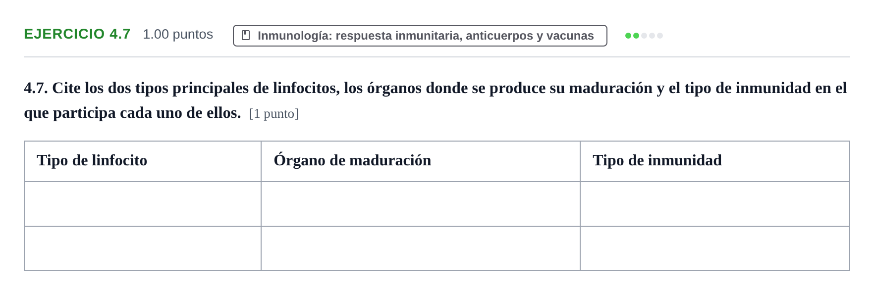 Enunciado: Ejercicio 4.7 · Biología PAU Murcia Extraordinaria 2021